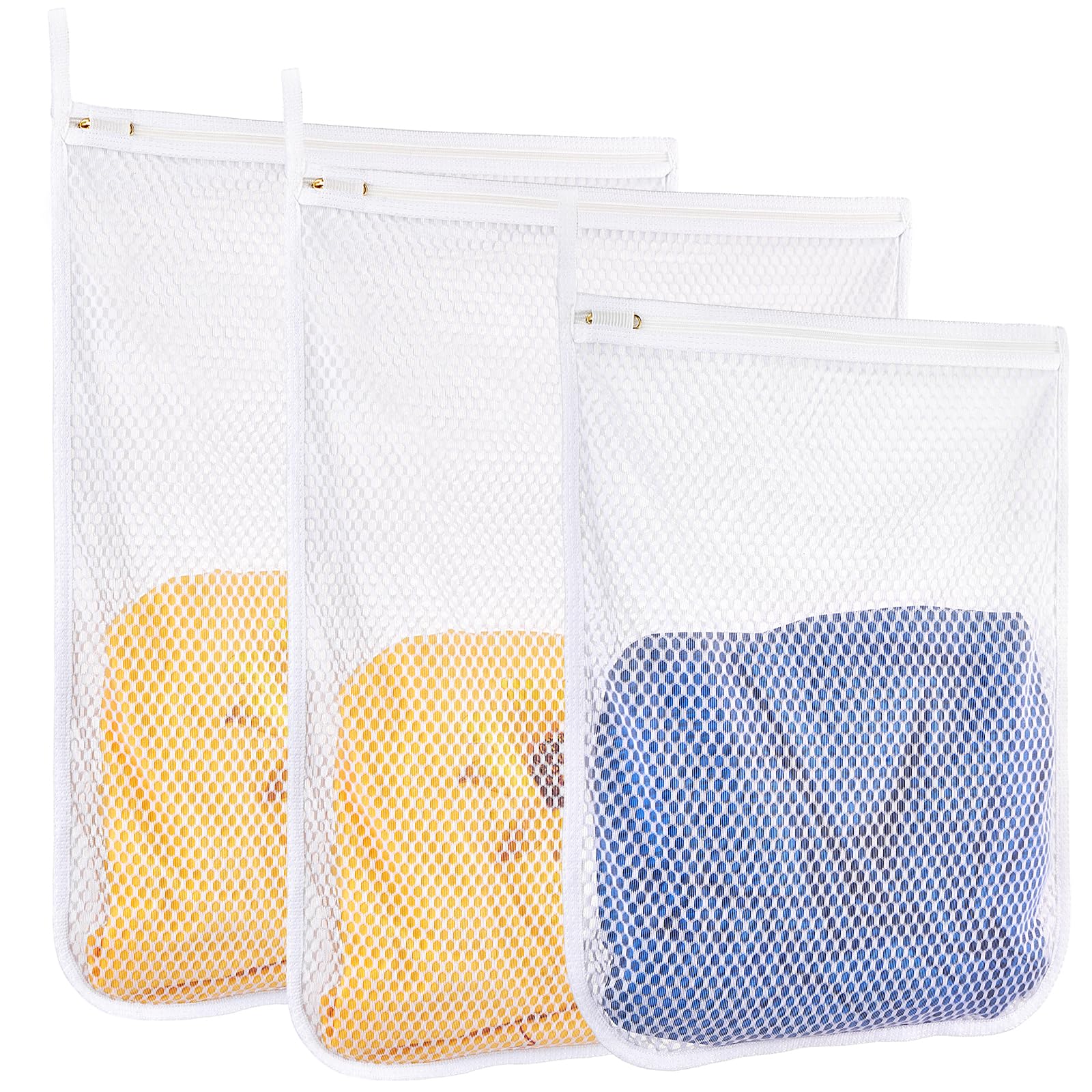 3 pcs Durable Honeycomb Mesh Laundry Bags for Delicates 16" x 19" (3 Count)