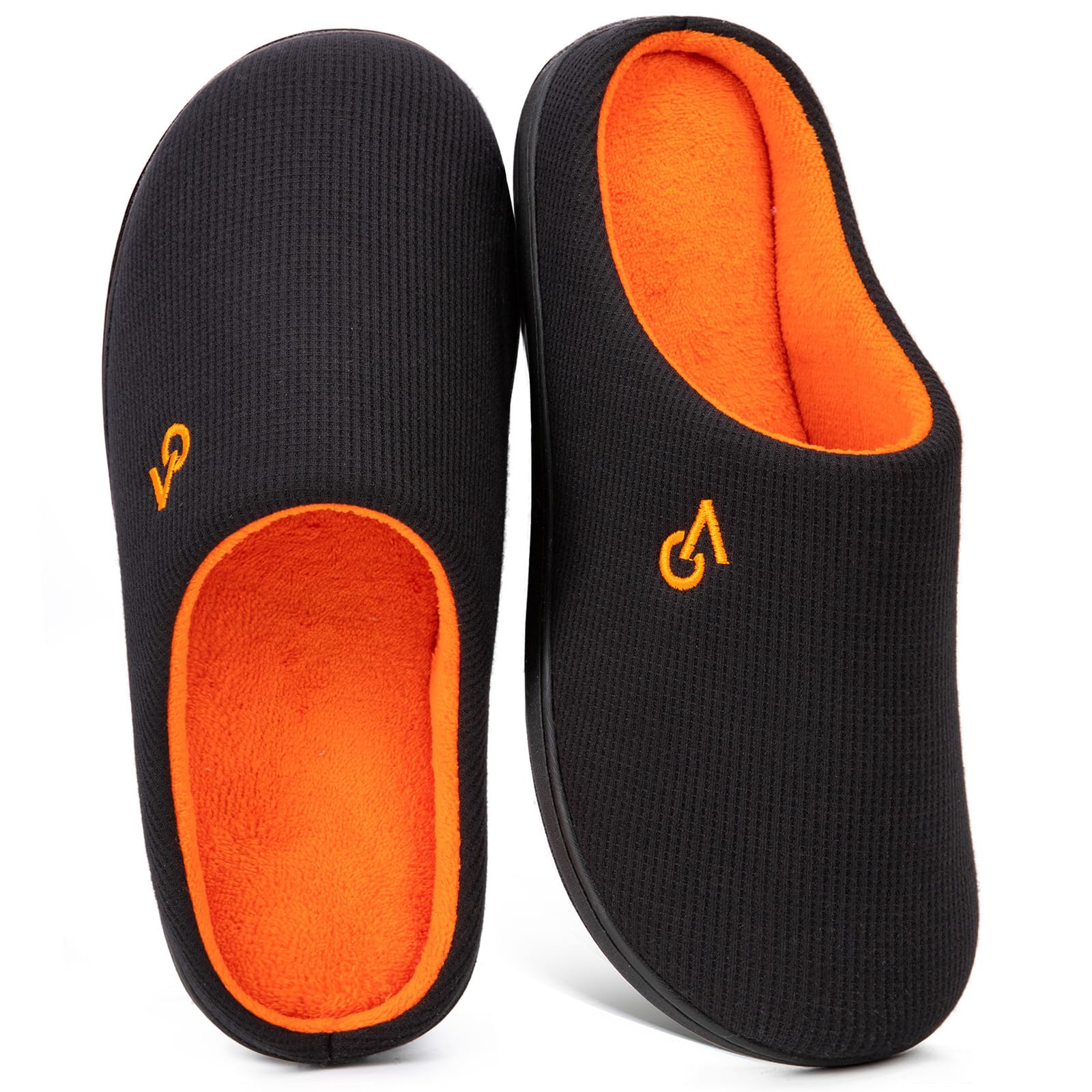 Men's Two Tone Cozy House Slippers Orange