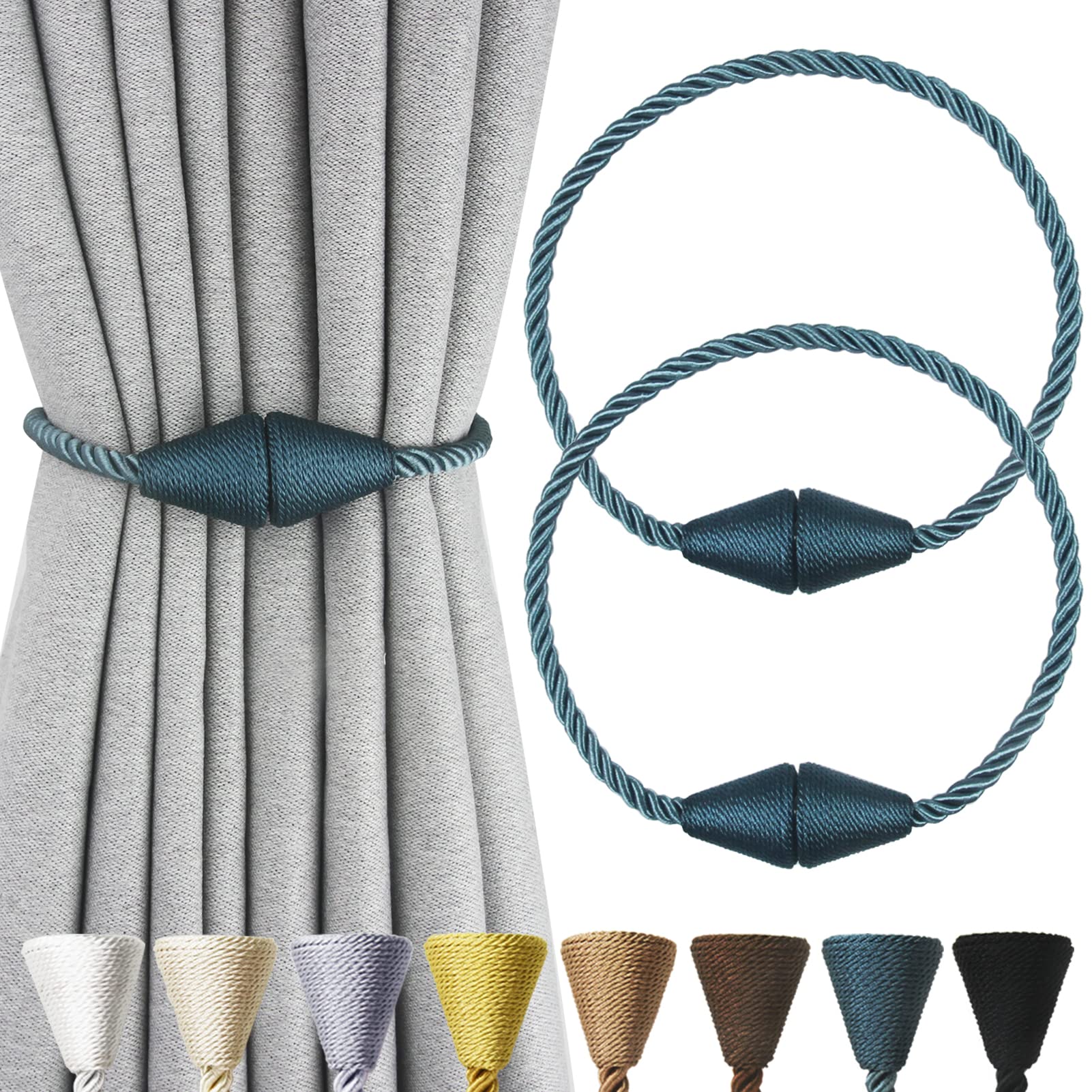 Magnetic Curtain Tiebacks Rope Decorative Holdbacks for Drapes Nieffeiy