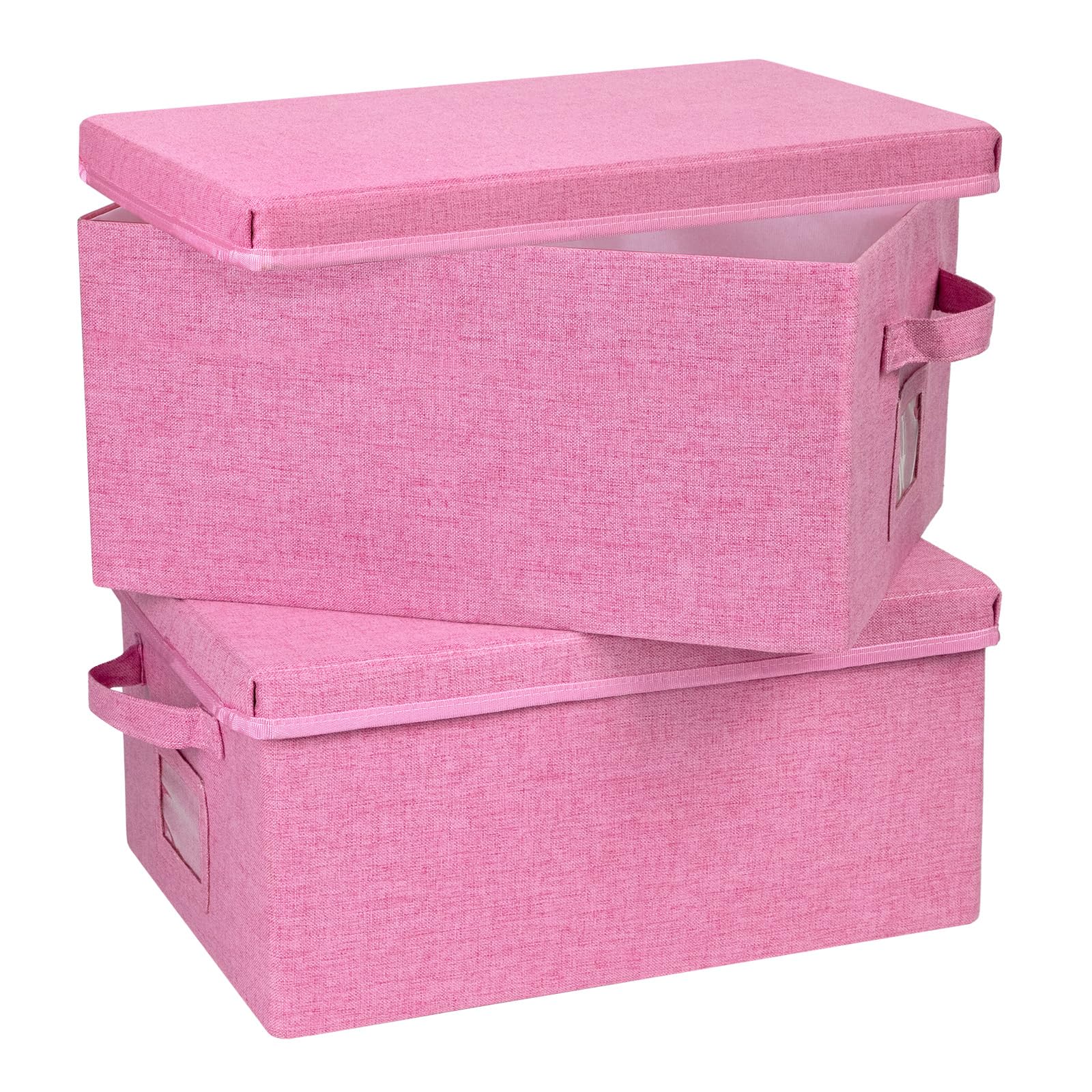 Storage Bins With Lids Closet Organizer Cabinet Box For Clothes (2 Count)