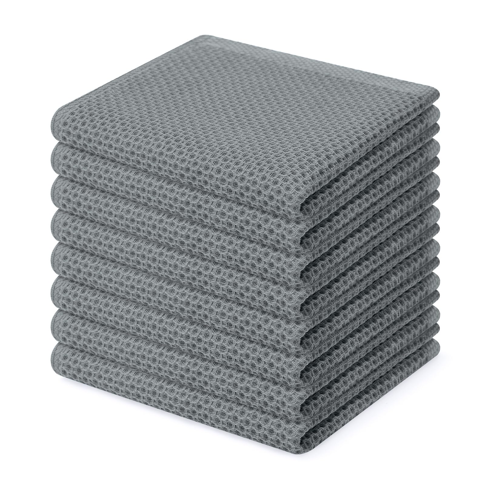 100% Cotton Waffle Weave Kitchen Dish Cloths 8 (8 Count)
