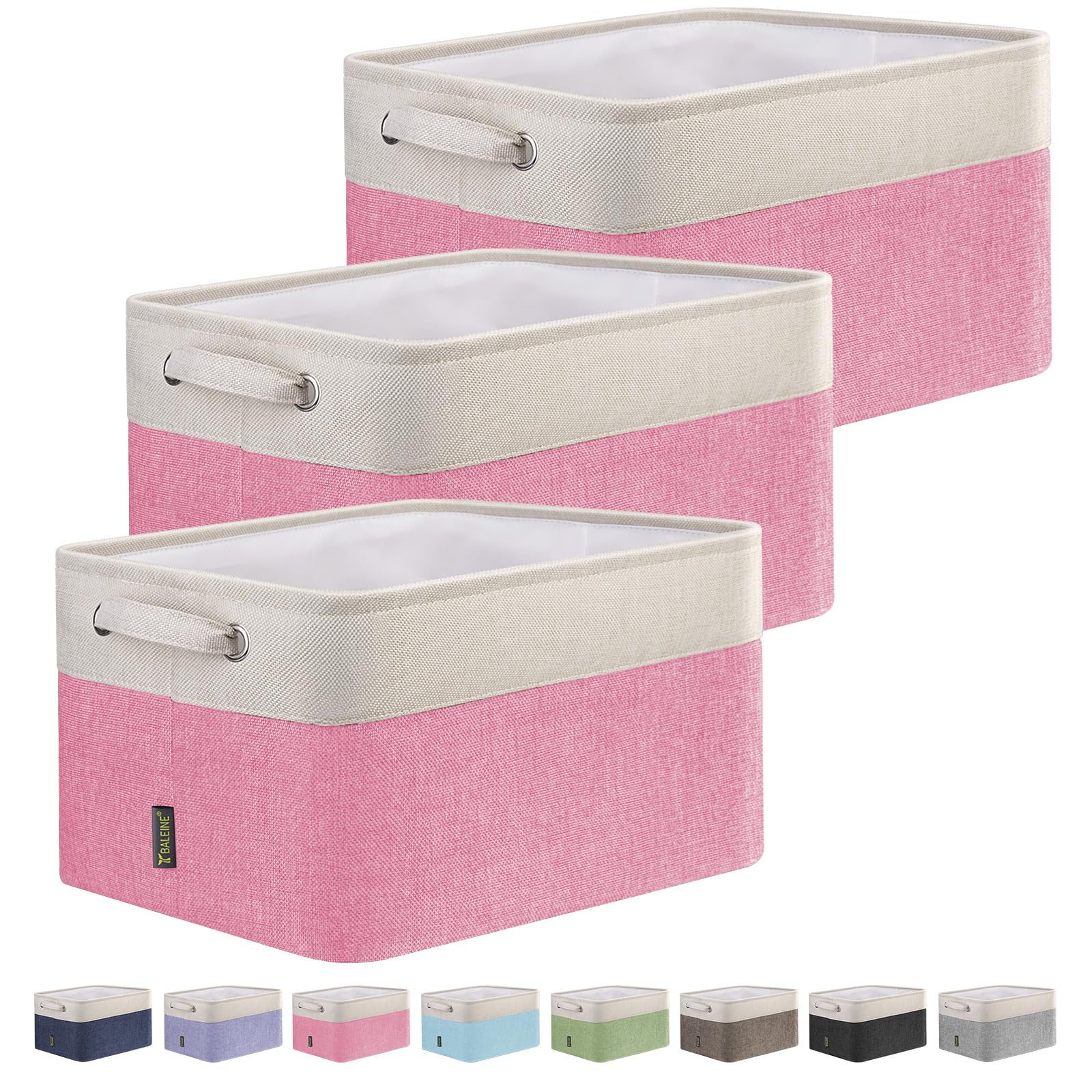 3 Pack Fabric Closet Storage Bins for Shelves (3 Count)