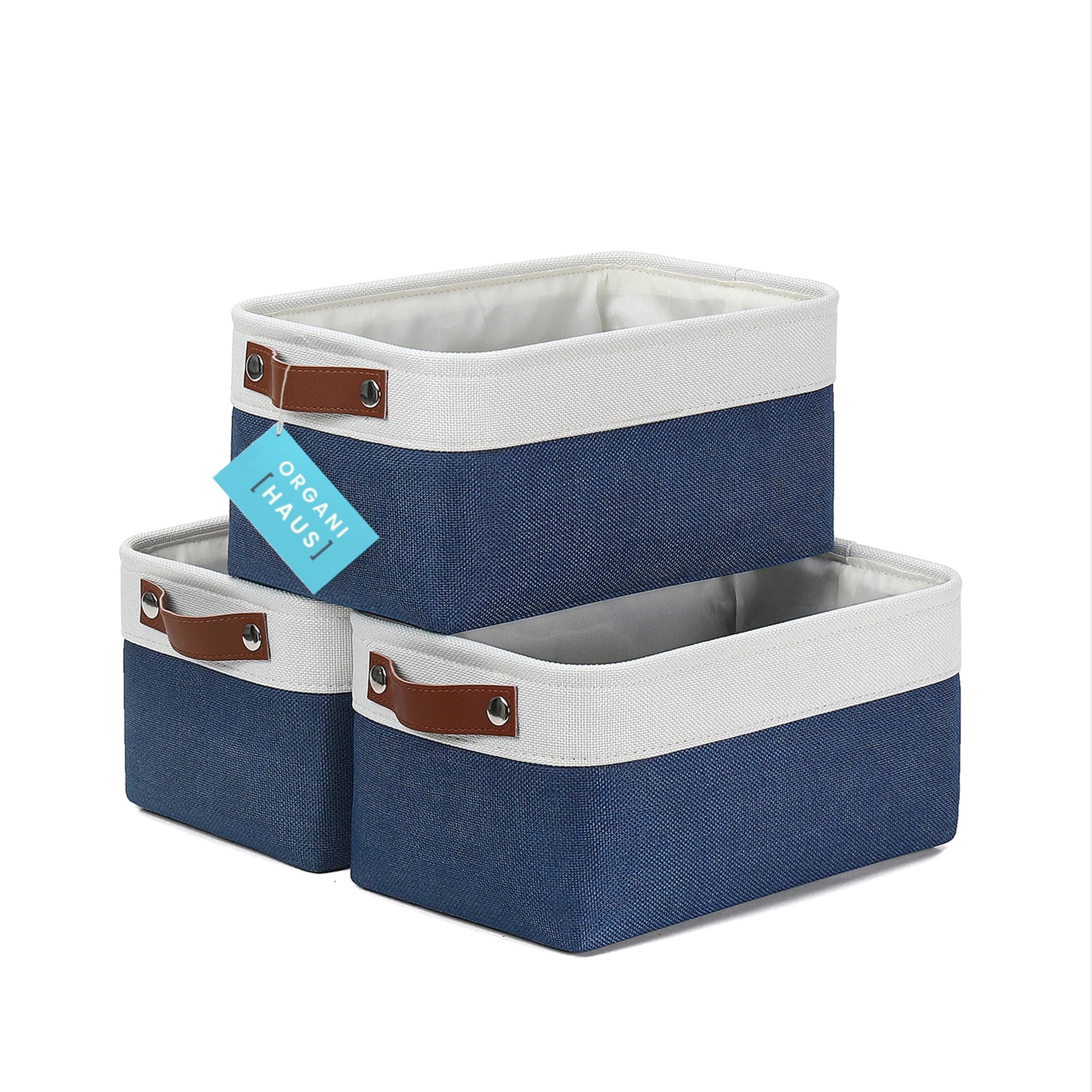 12x8in Canvas Storage Baskets (3 Count)