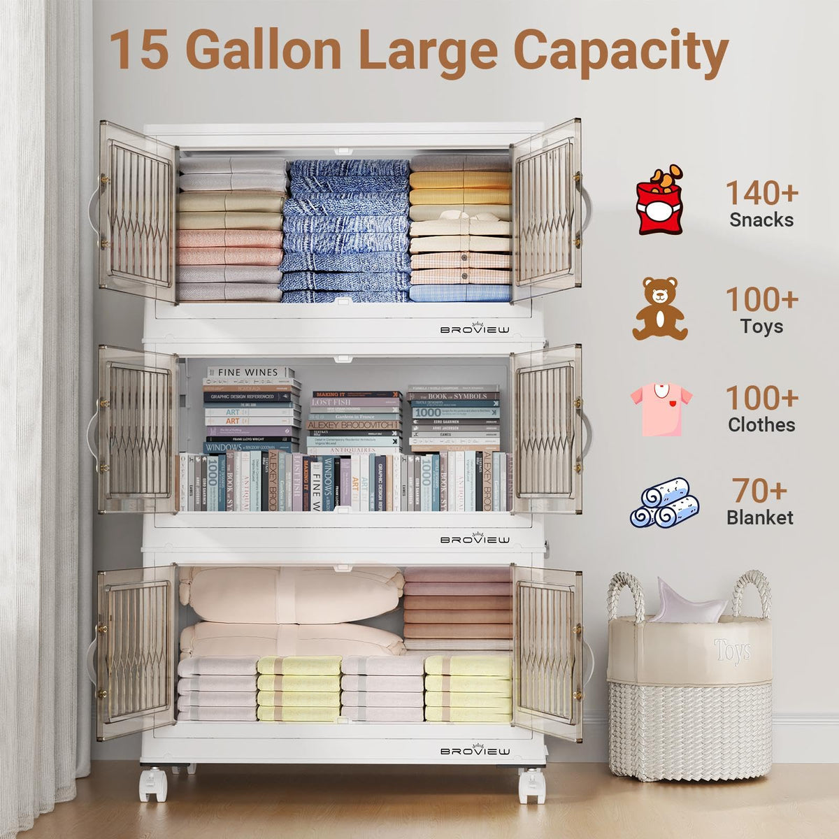 300Qt Stackable Storage Bins with Lid (5 Count)