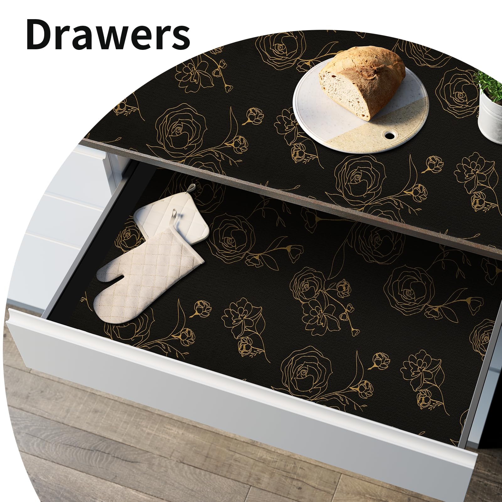 Shelf Liners for Kitchen Cabinets 23.6in x 30FT Non Adhesive Drawer Liner (30 Foot)