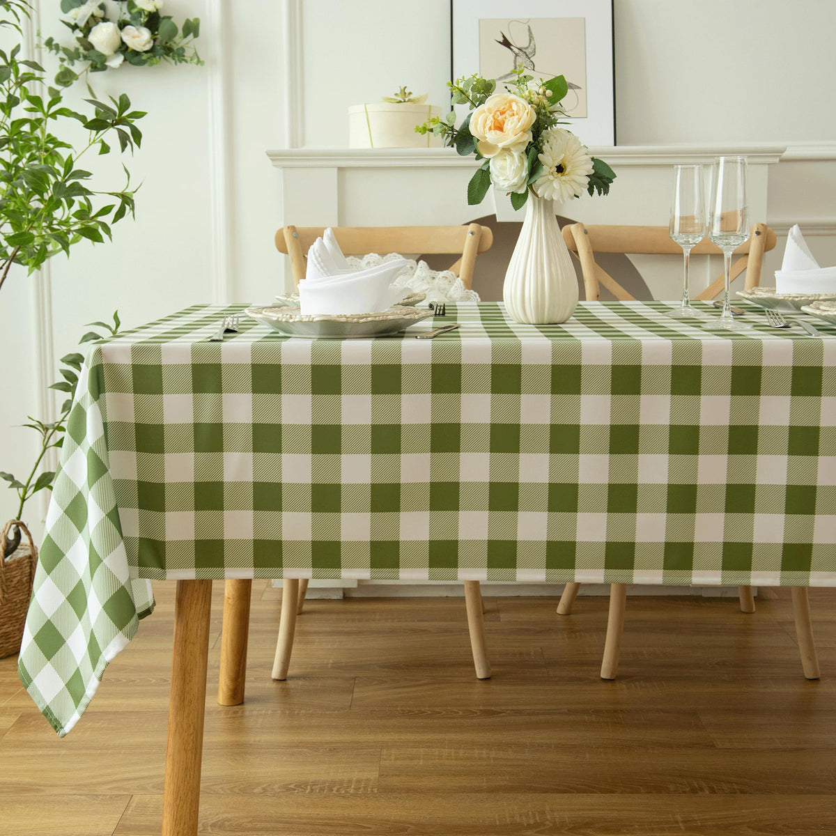 Waterproof Checkered Tablecloth Fabric