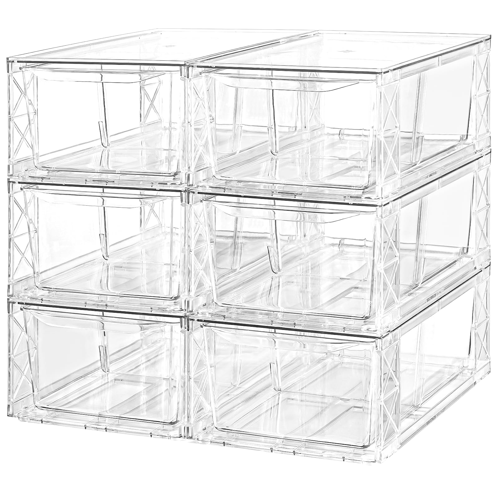 6 Pack Acrylic Storage Drawers (6 Count)