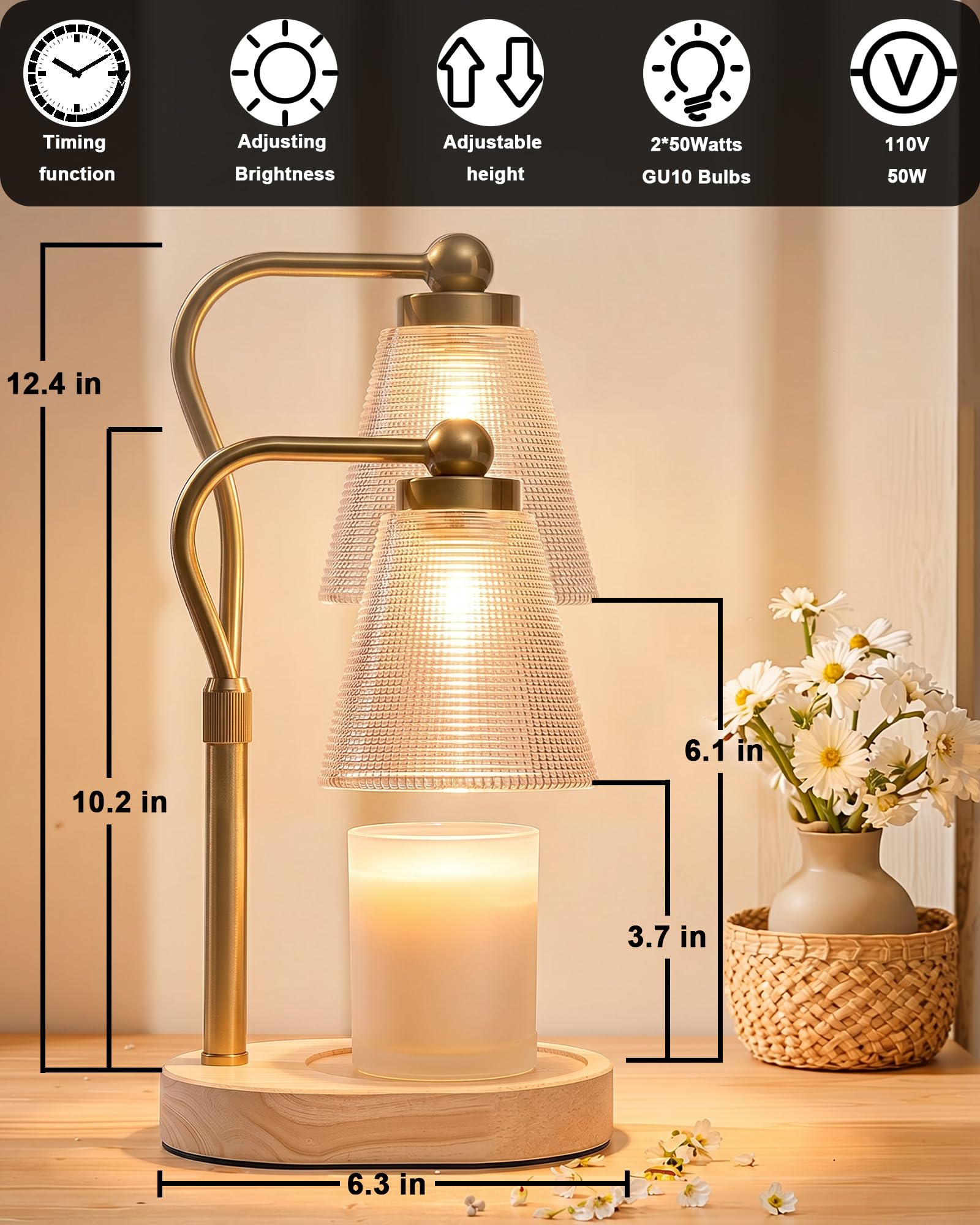 Candle Warmer Lamp with Timer