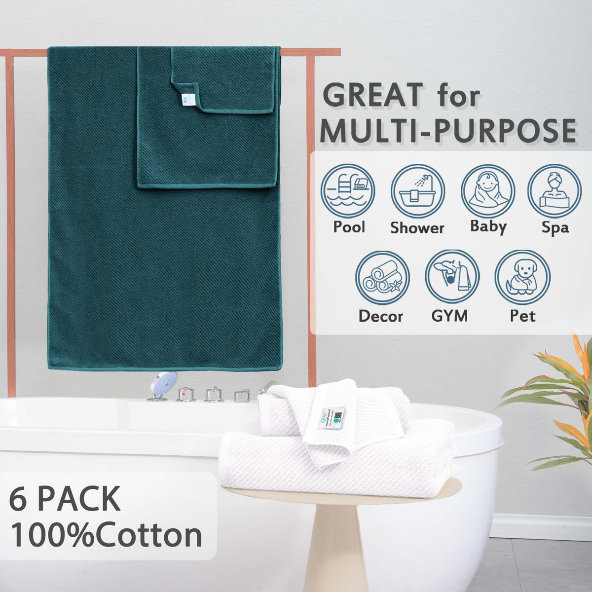 6PC Towel Set (6 Count)