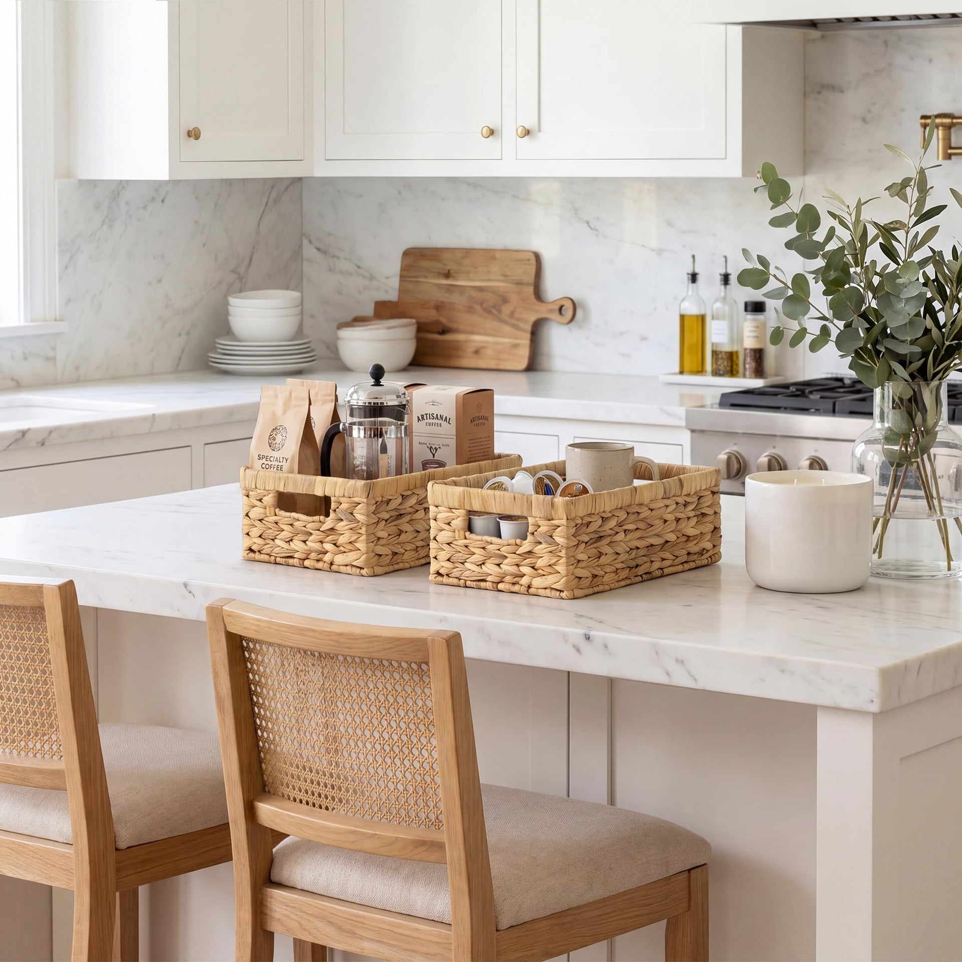 Wicker Storage Baskets for Shelves (2 Count)