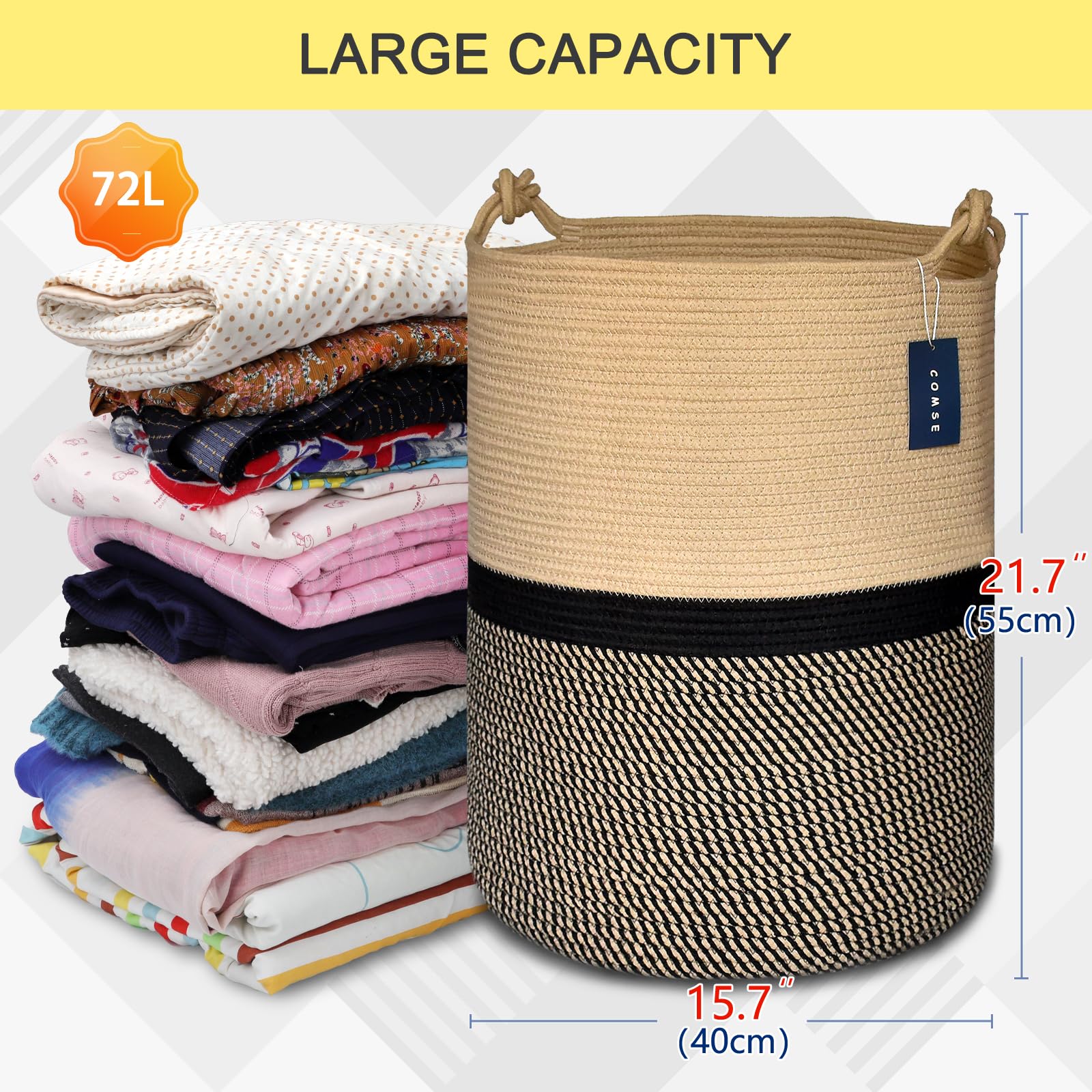 Tall Woven Blanket & Laundry Basket