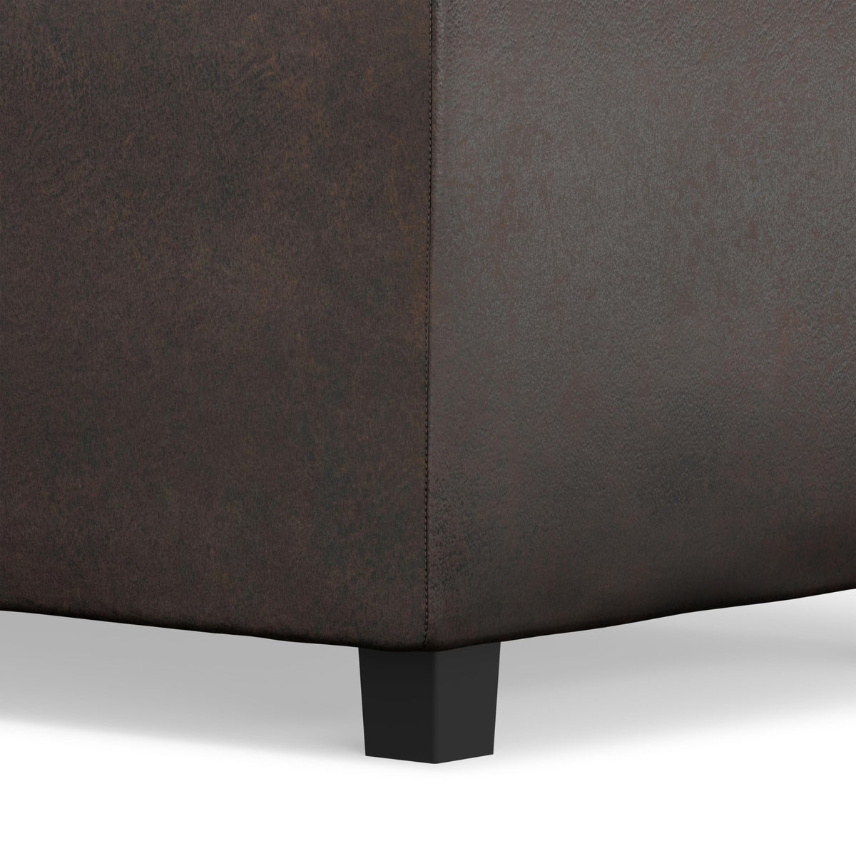 Avalon 42" Wide Vegan Leather Storage Ottoman in Brown
