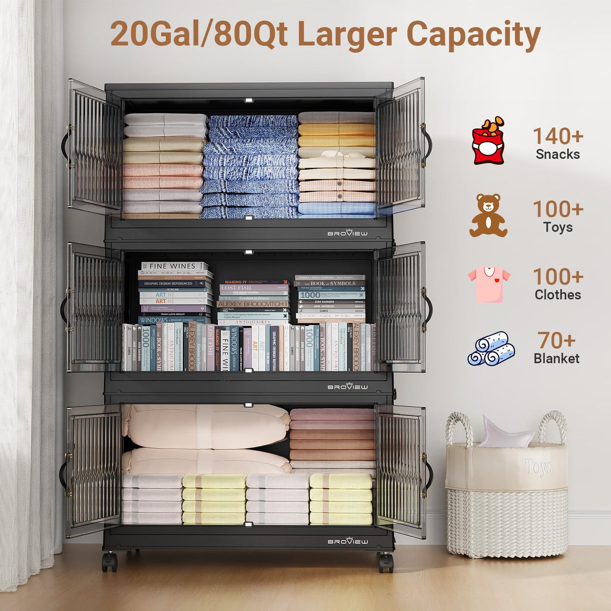 320Qt Stackable Storage Bins with Lid (4 Count)