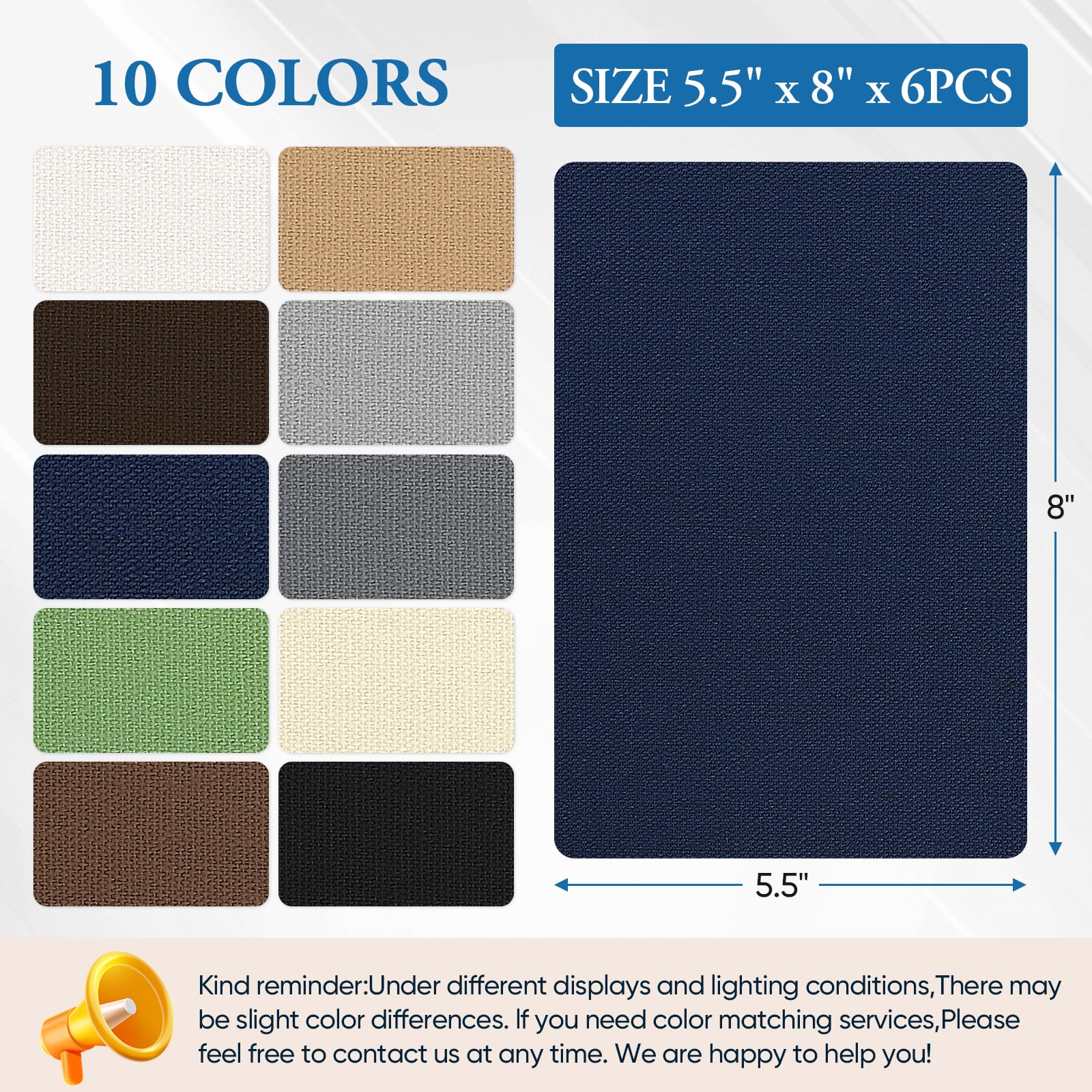 Canvas Patch 5.5 x 8 Inches 6Pcs Self (6 Count)