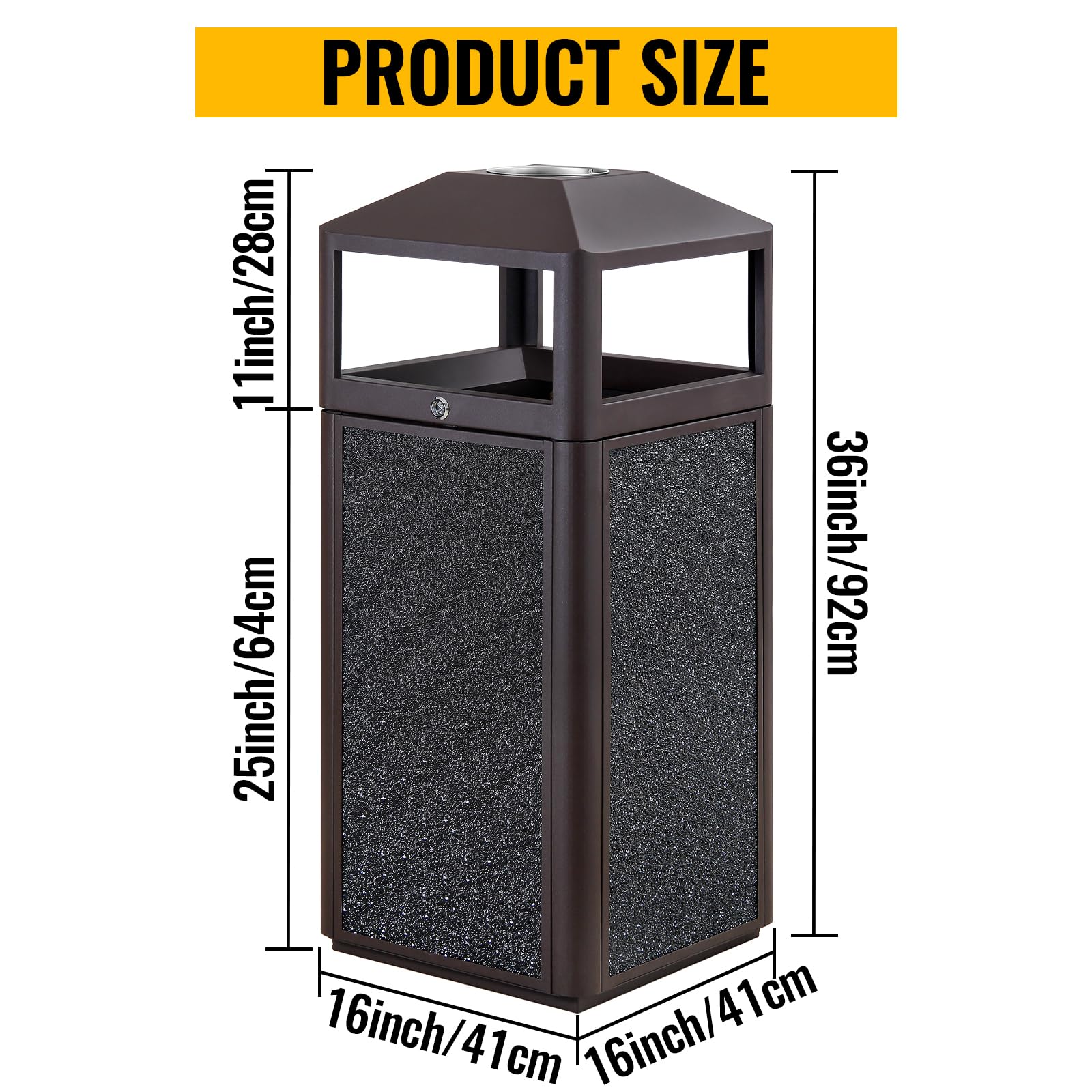 Square Waste Container with Dome Lid