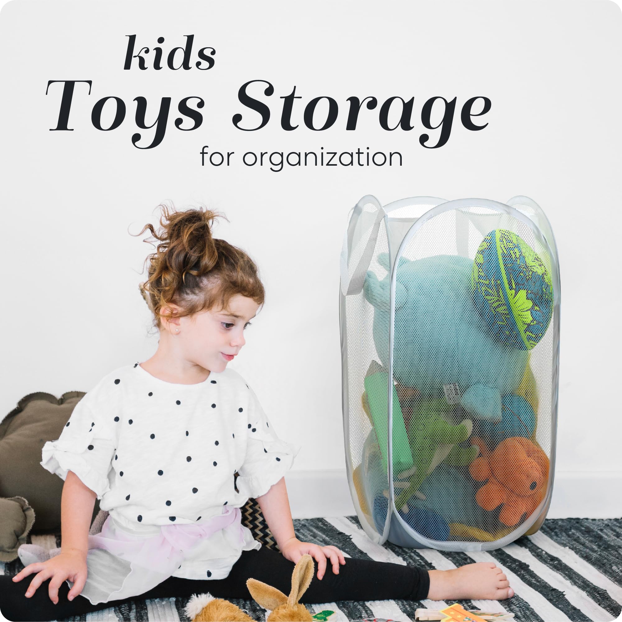 Pop Up Laundry Hamper 71L Sturdy Collapsible Mesh