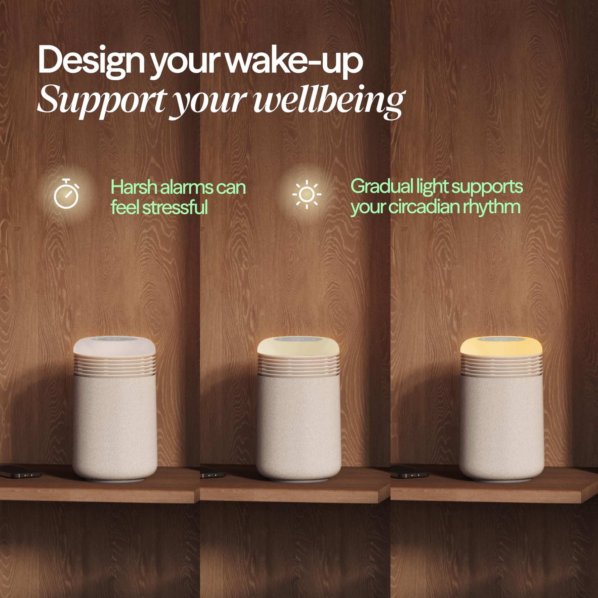 Mini Restful Bedroom Air Purifier with Sunrise Alarm Clock