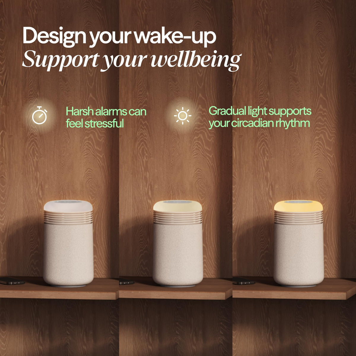 Mini Restful Bedroom Air Purifier with Sunrise Alarm Clock