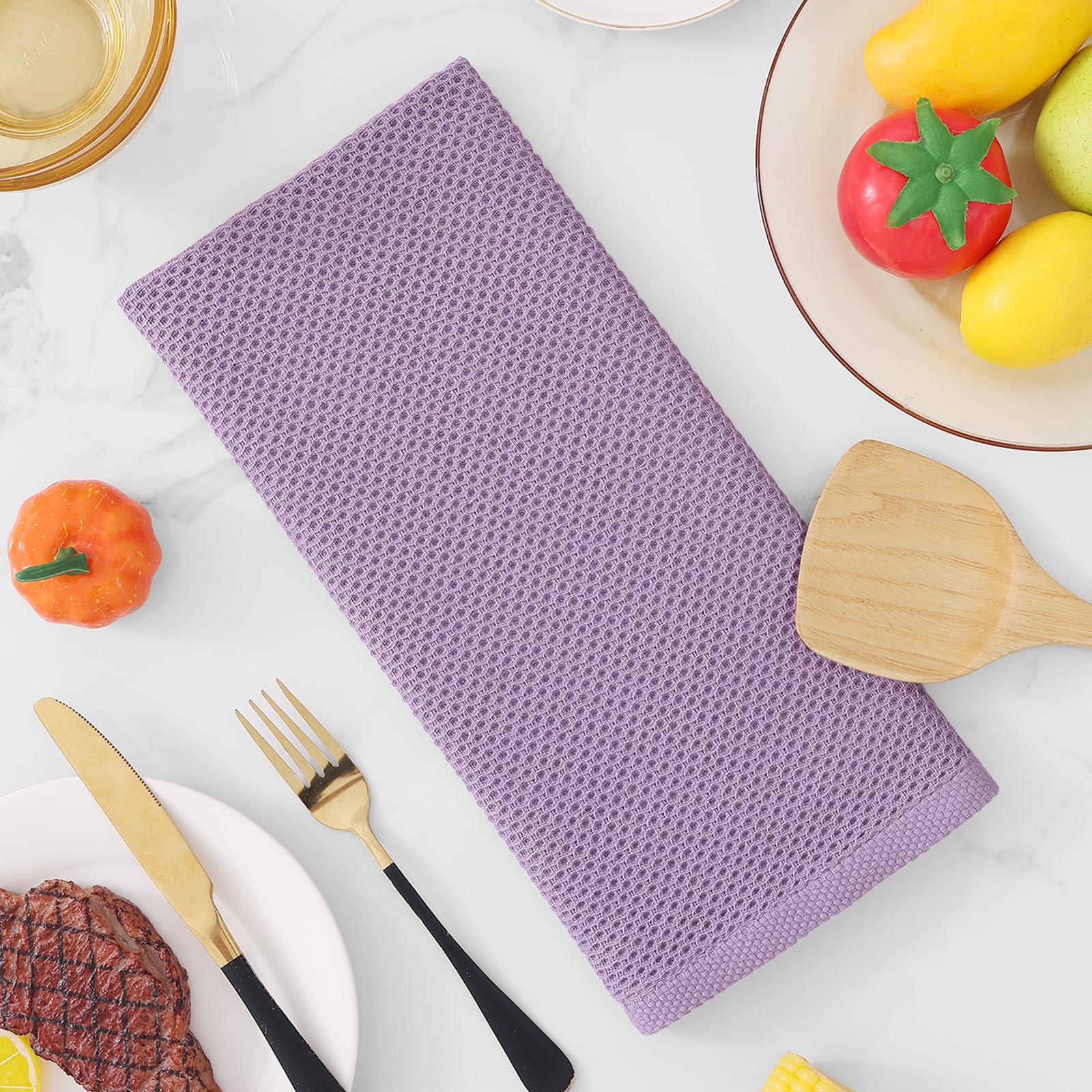 100% Cotton Waffle Weave Kitchen Dish Towels 4 (4 Count)