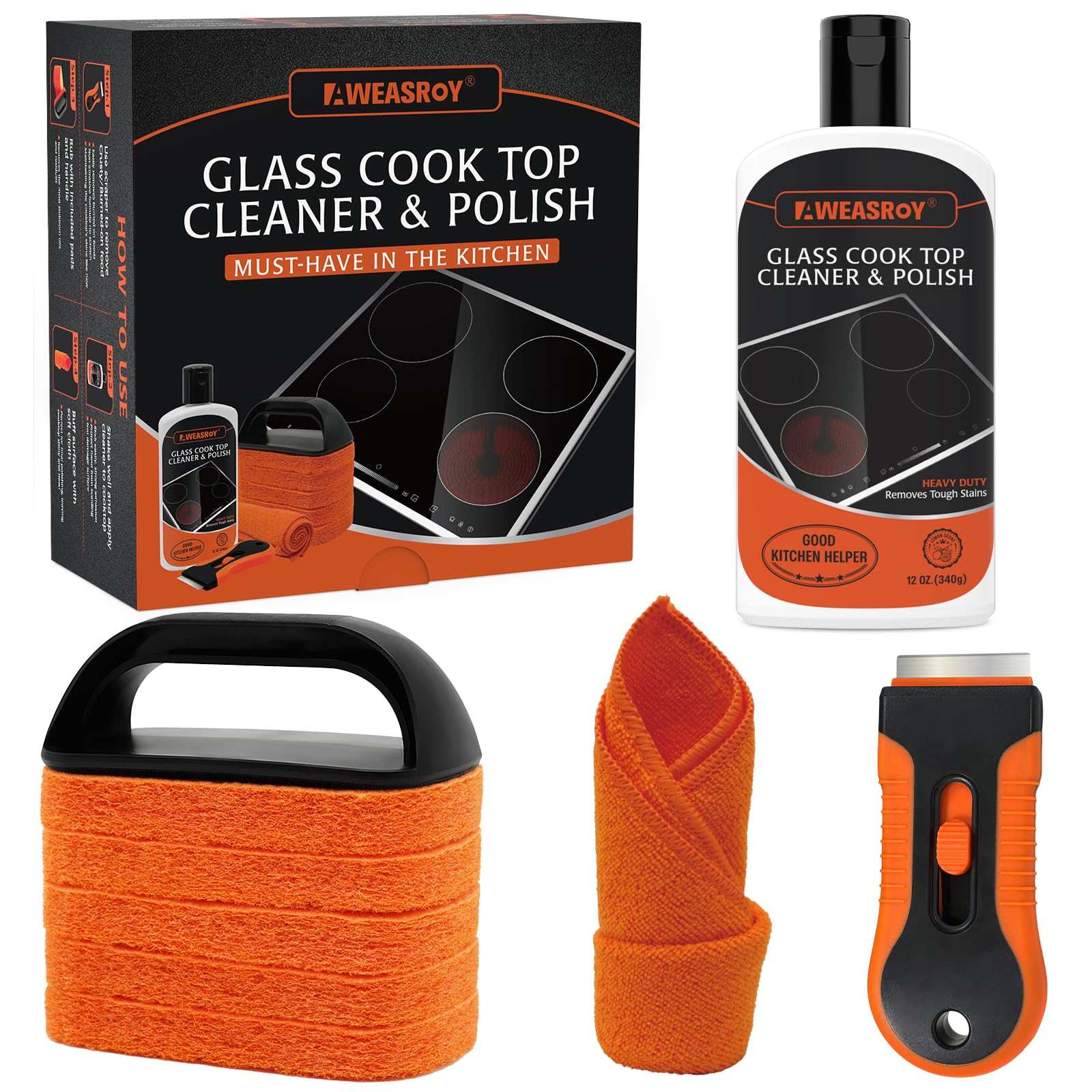Glass Stove Top Cleaner Kit 12 oz (12 Fl Oz)