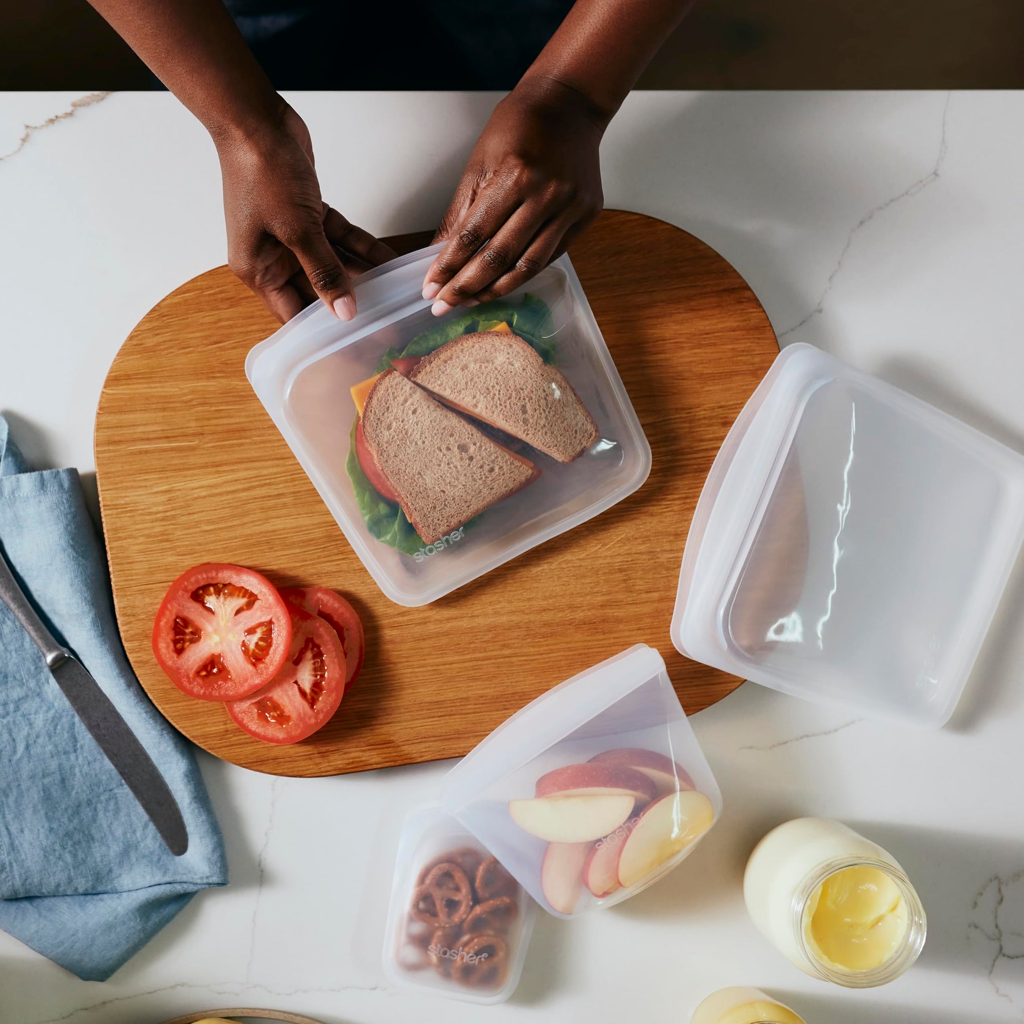 Silicone Reusable Food Storage Bags (6 Count)