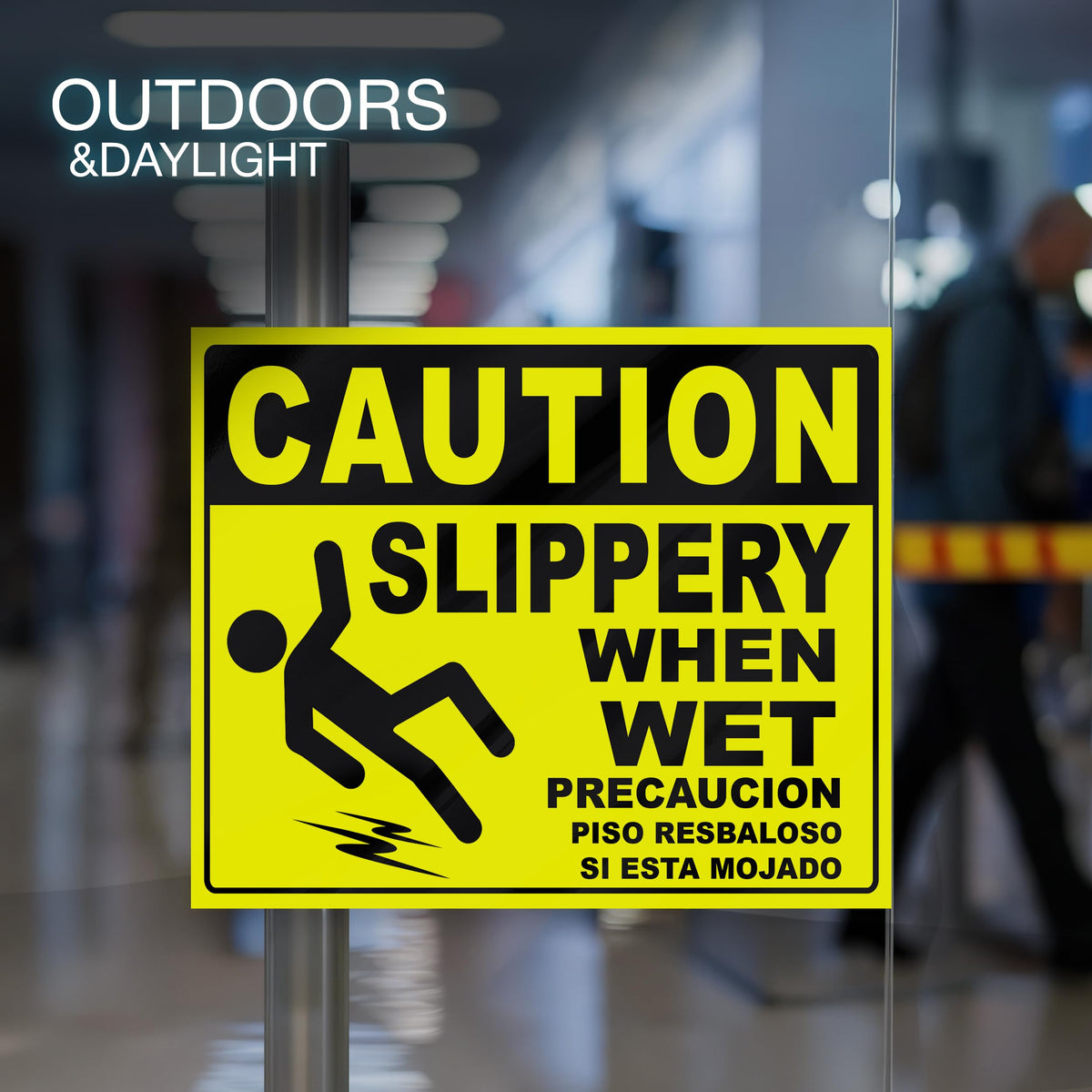 Caution Slippery When Wet Stickers (3 Count)
