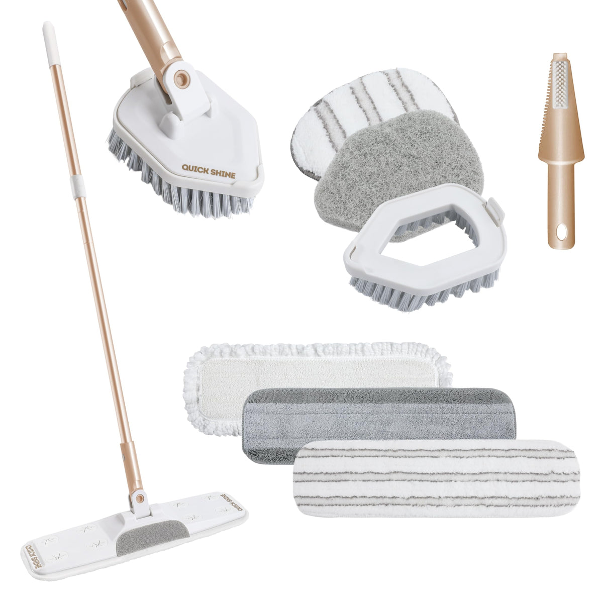 Clean + Polish 9 Piece Interchangeable Mop Kit