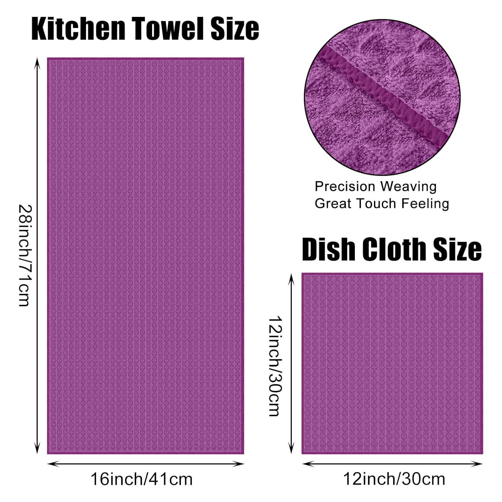 Microfiber Kitchen Towels and Dishcloths Sets (8 Count)