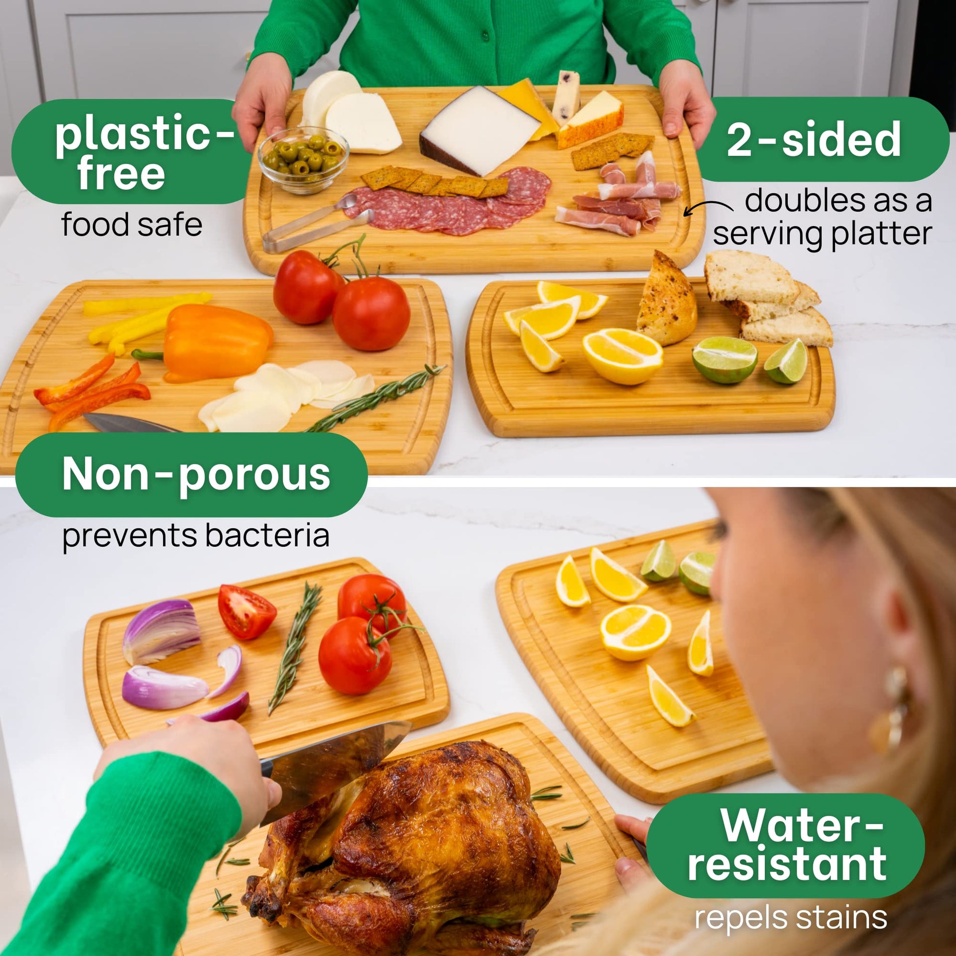 Luxury Wood Cutting Board 3 (3 Count)