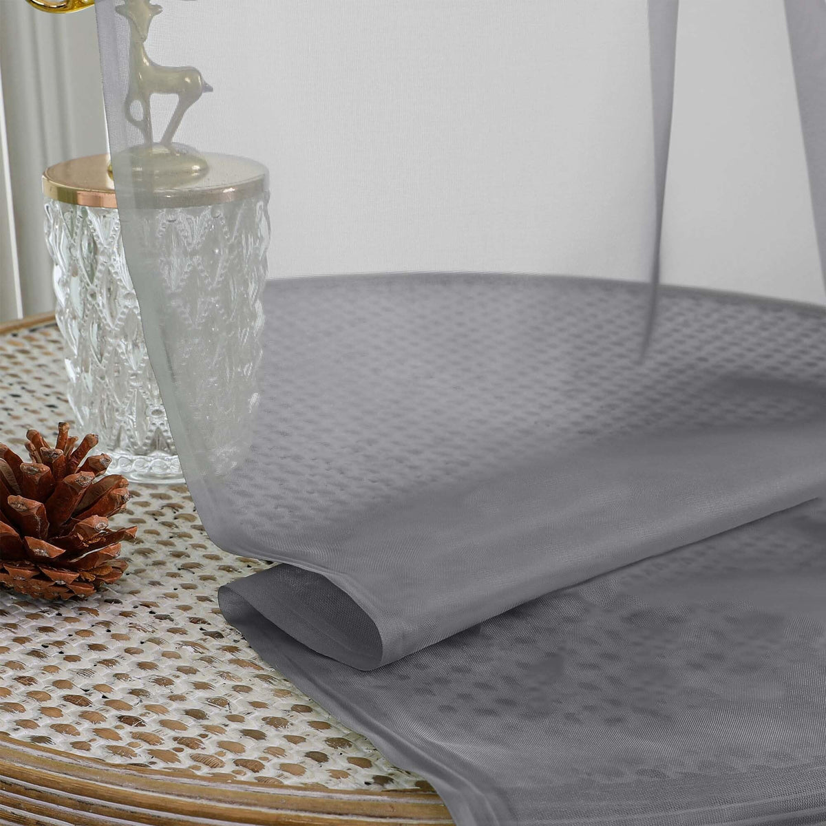 Charcoal Grey Sheer Curtains 63 Inches Long 2 Panels (2 Count)
