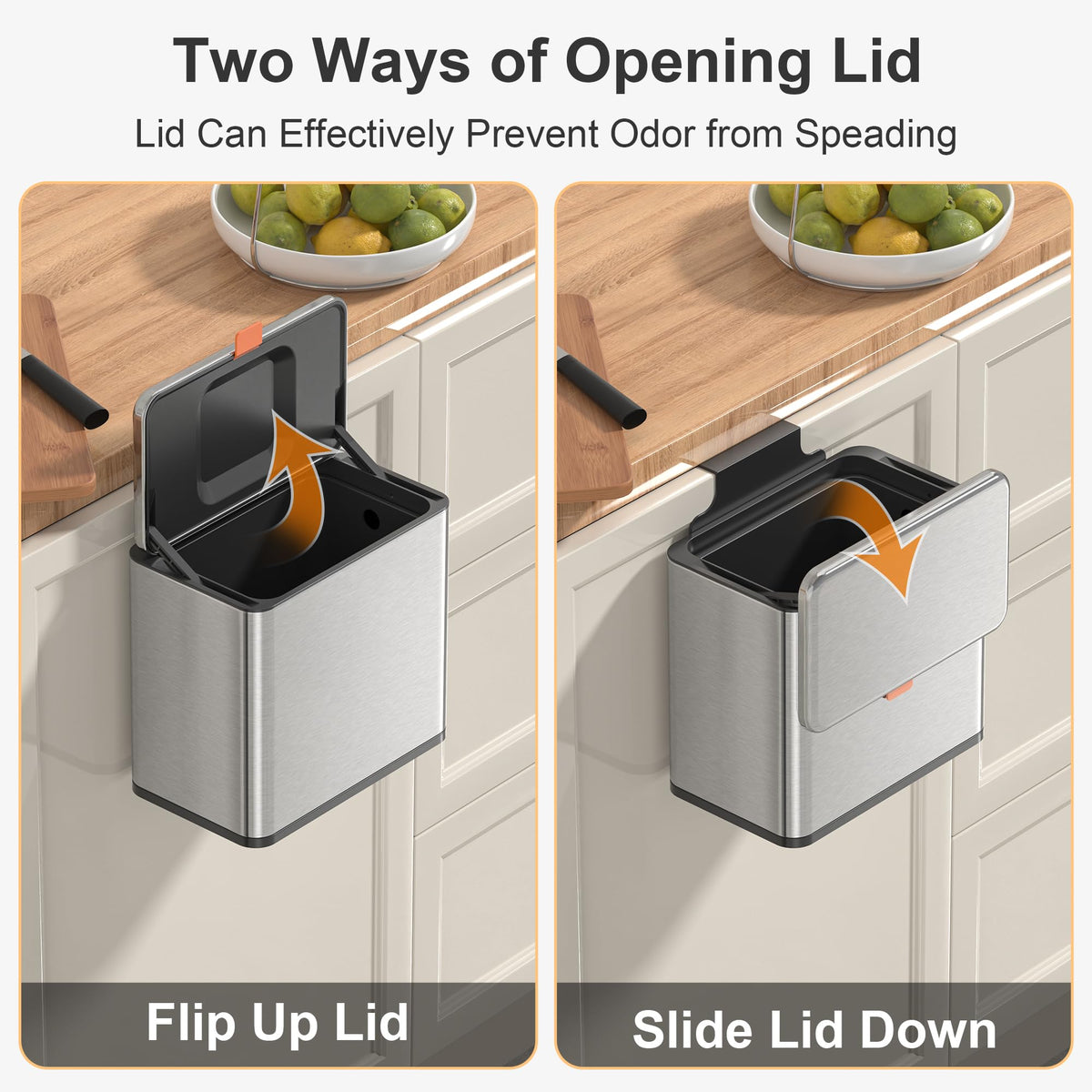 1.05 Gal Silver Hanging Stainless Steel Compost Bin