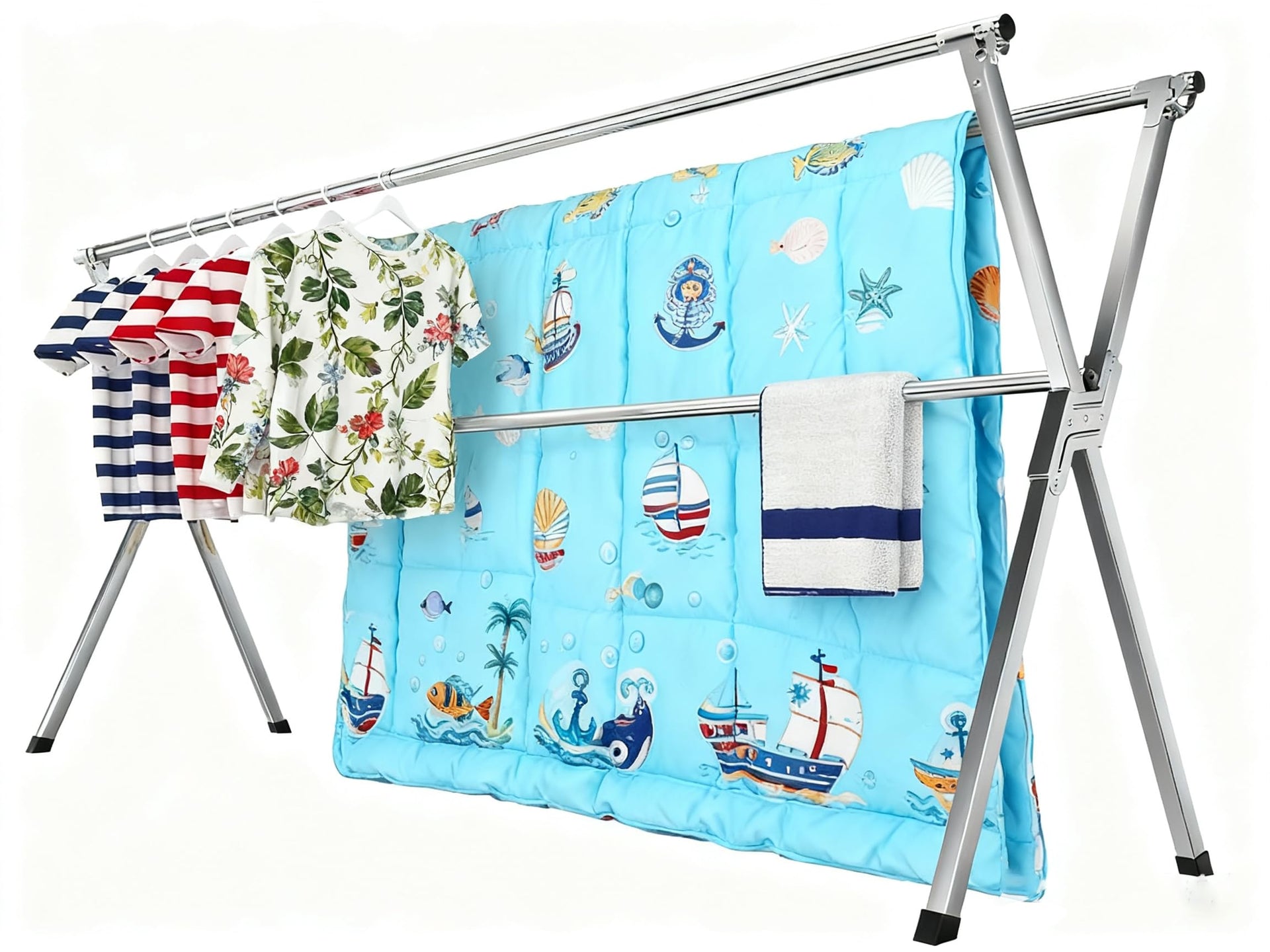 Drying Racks Clothing for Outdoor with 20 Windproof Hooks