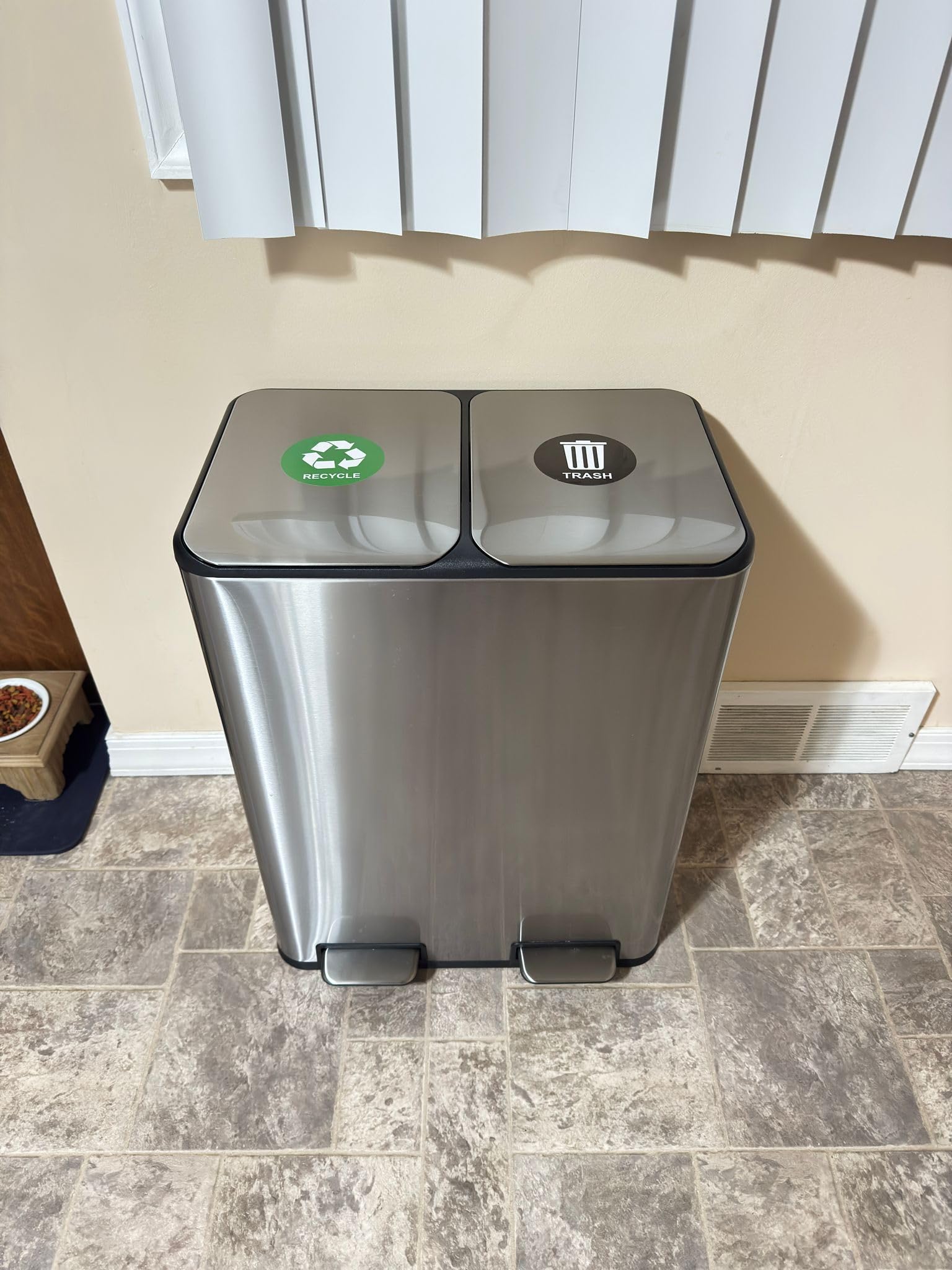 2 x 8 Gallon Stainless Steel Dual Trash Can (2 Count)