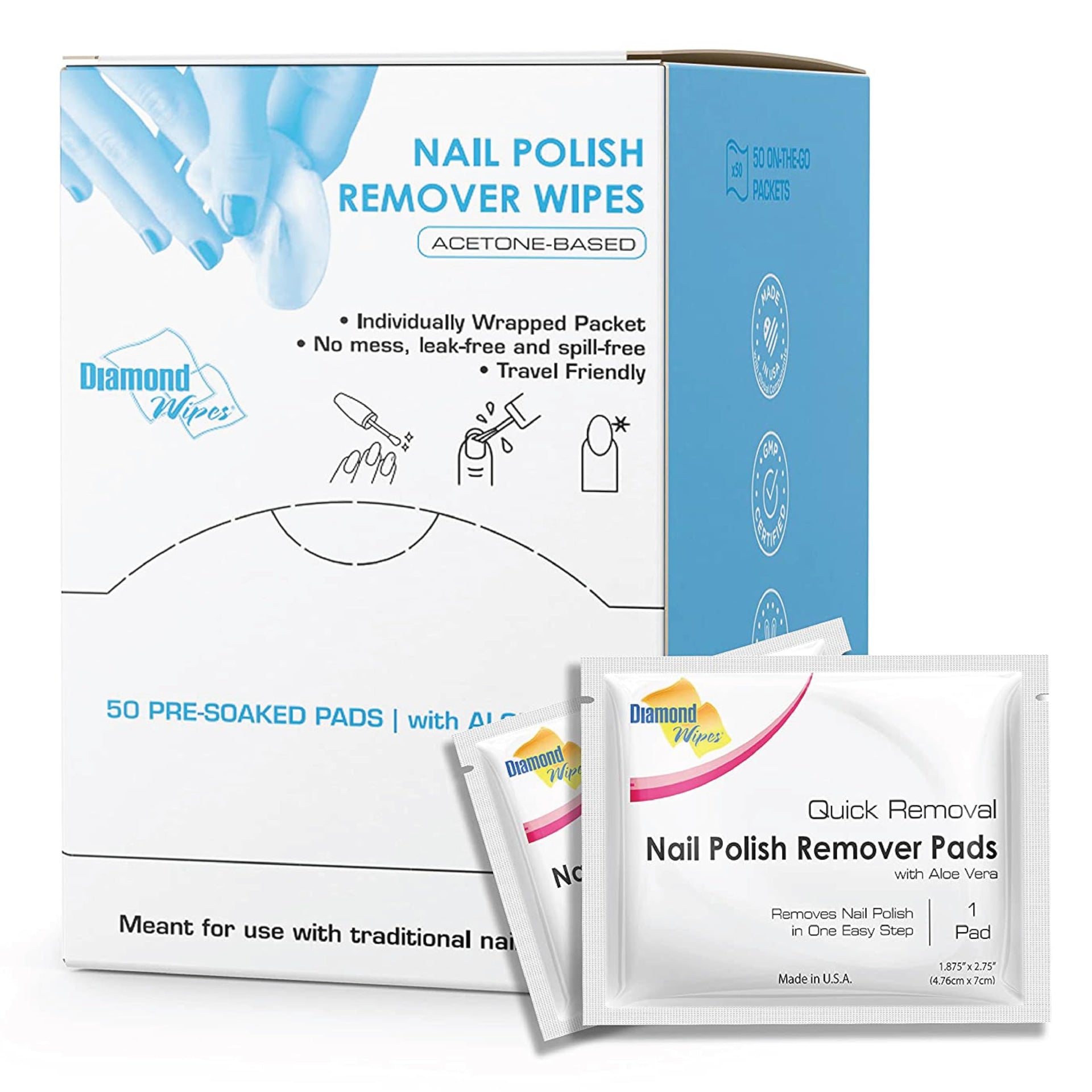 Nail Polish Remover Wipes (50 Count)