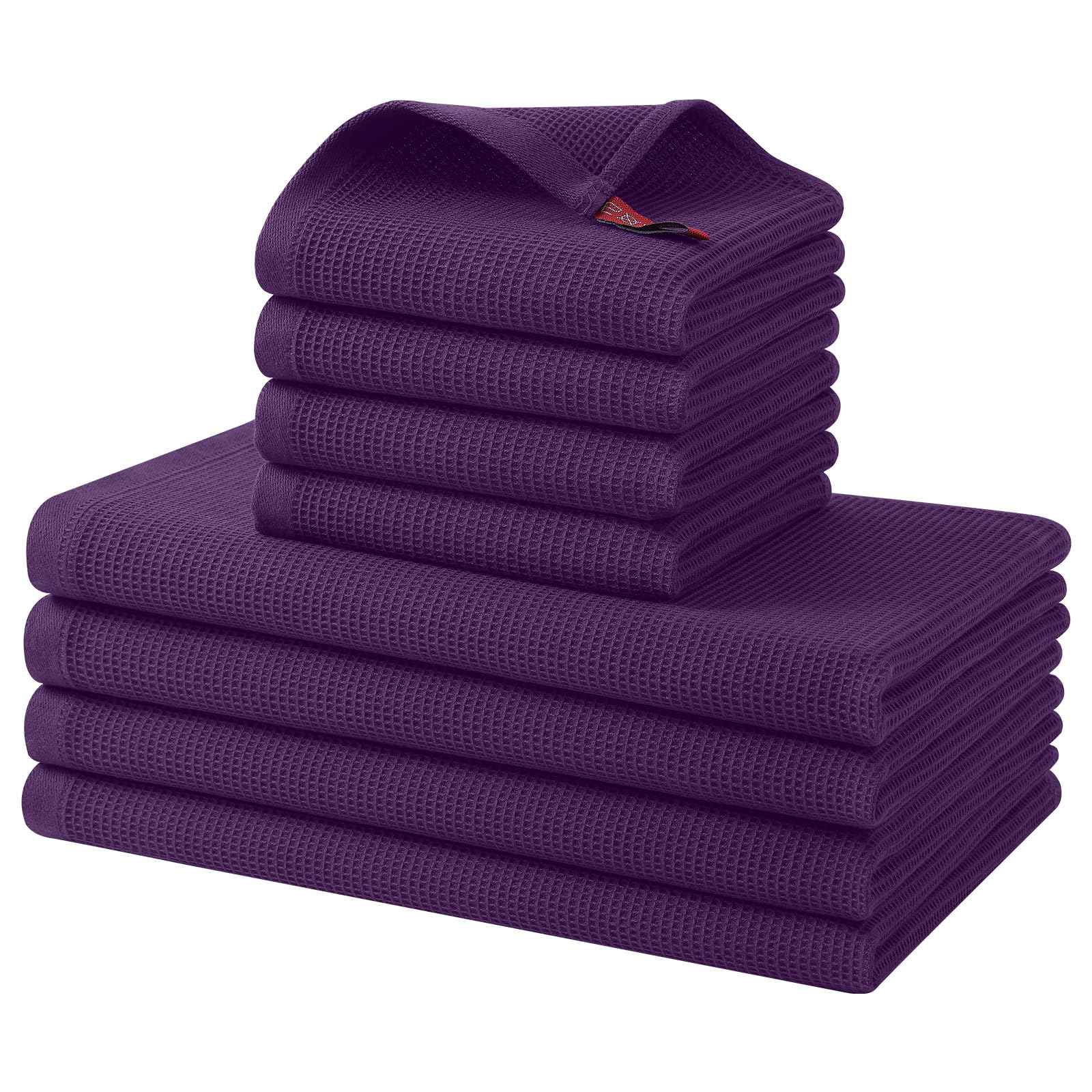 100% Cotton Kitchen Towels and Dishcloths Set (8 Count)