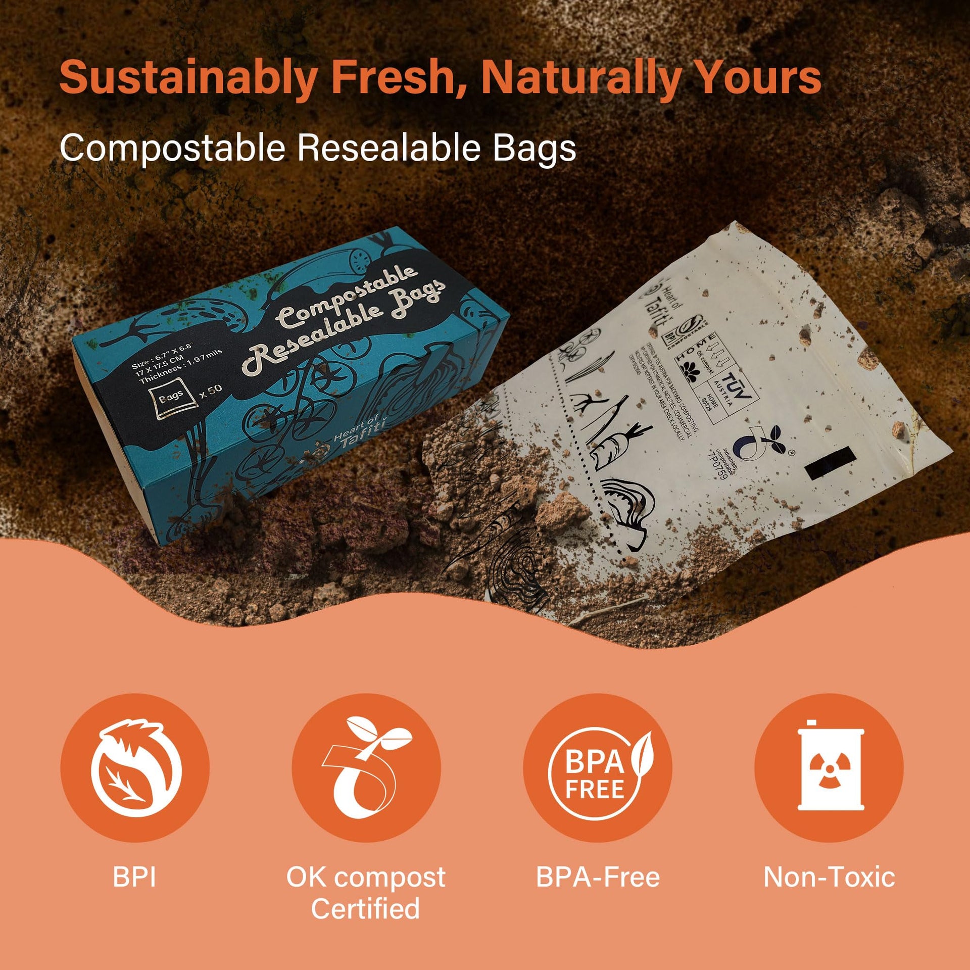 Compostable Sandwich Bags (50 Count)
