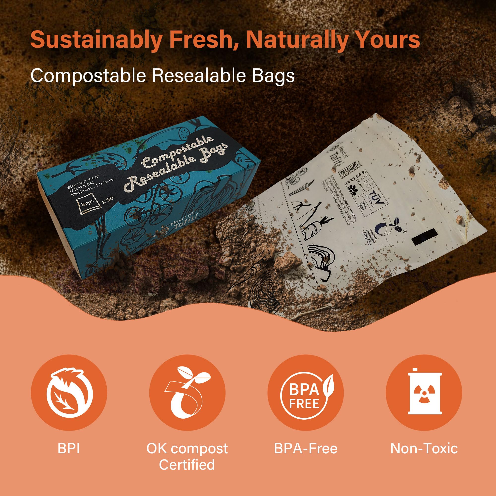 Compostable Sandwich Bags (50 Count)