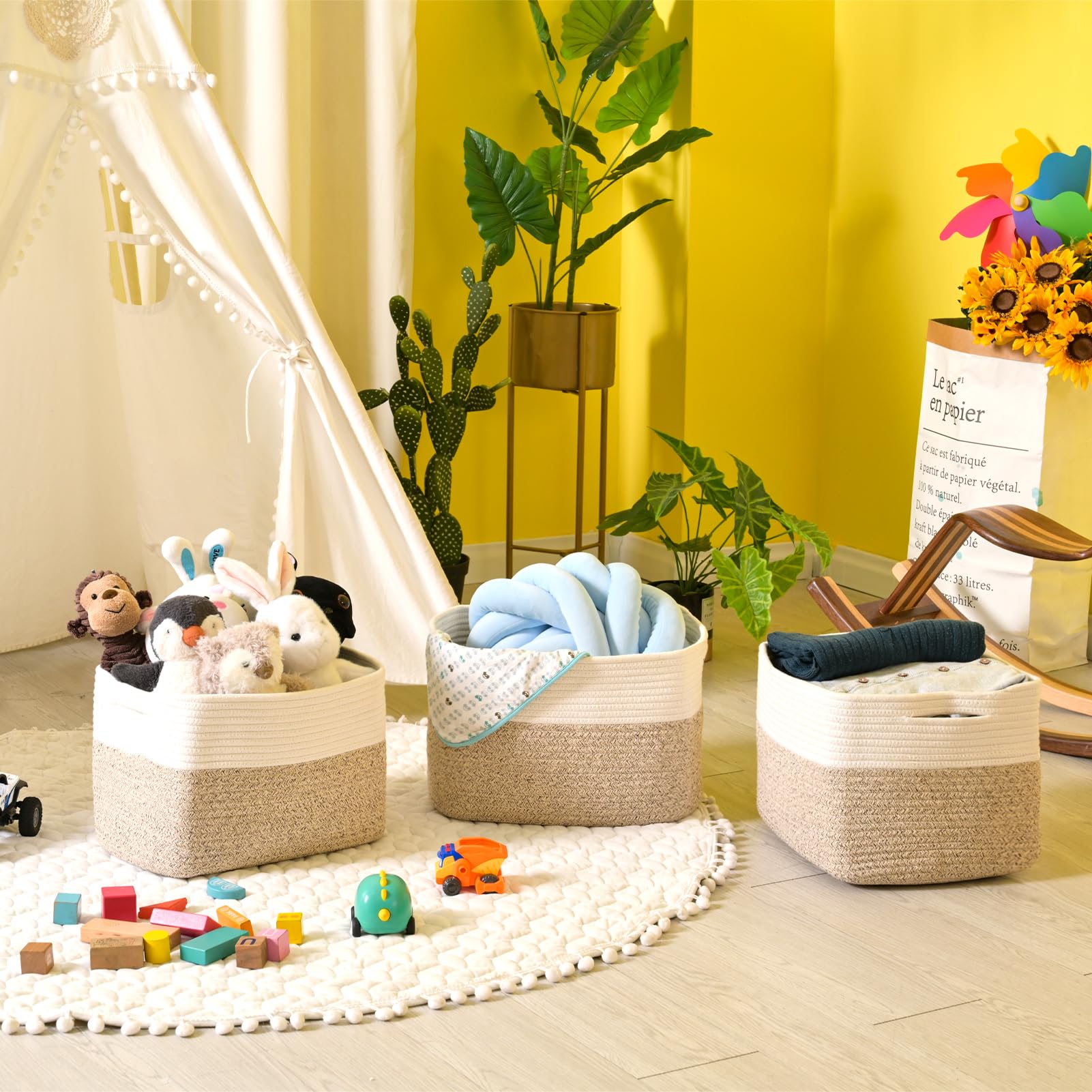 Storage Baskets for Organizing (3 Count)