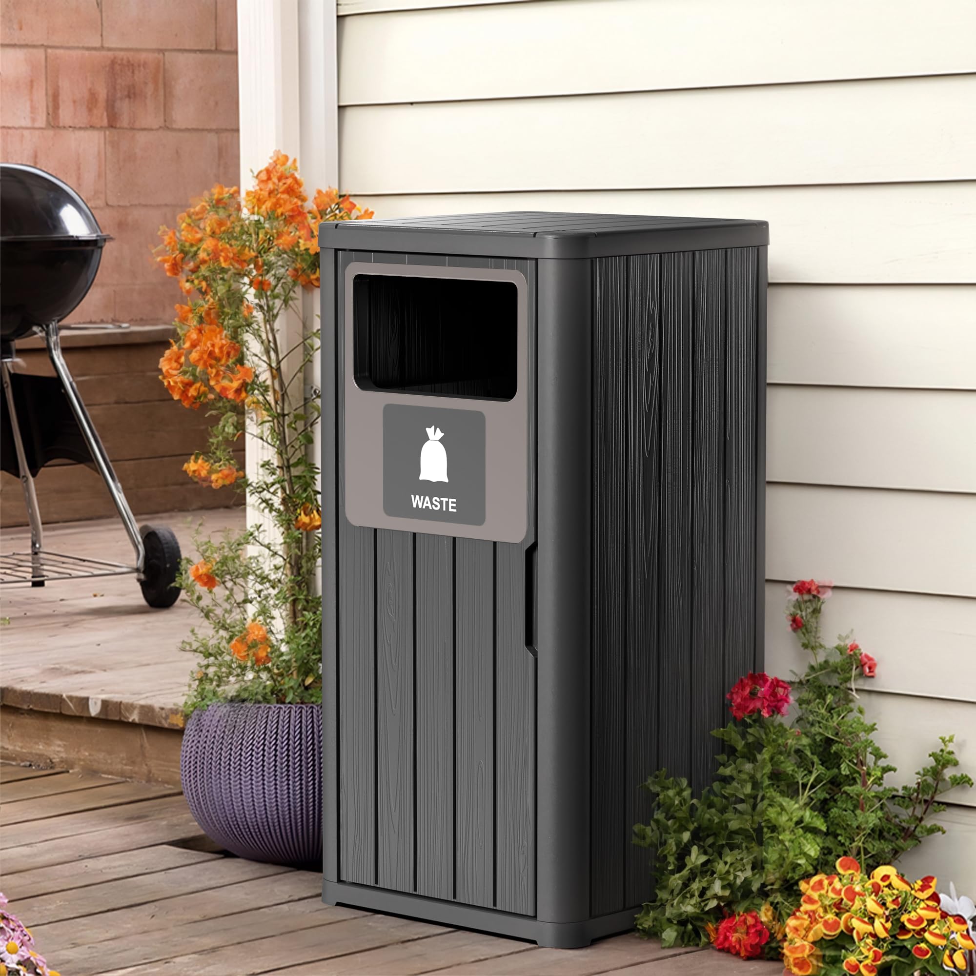 Outdoor Single Barrel Trash Can