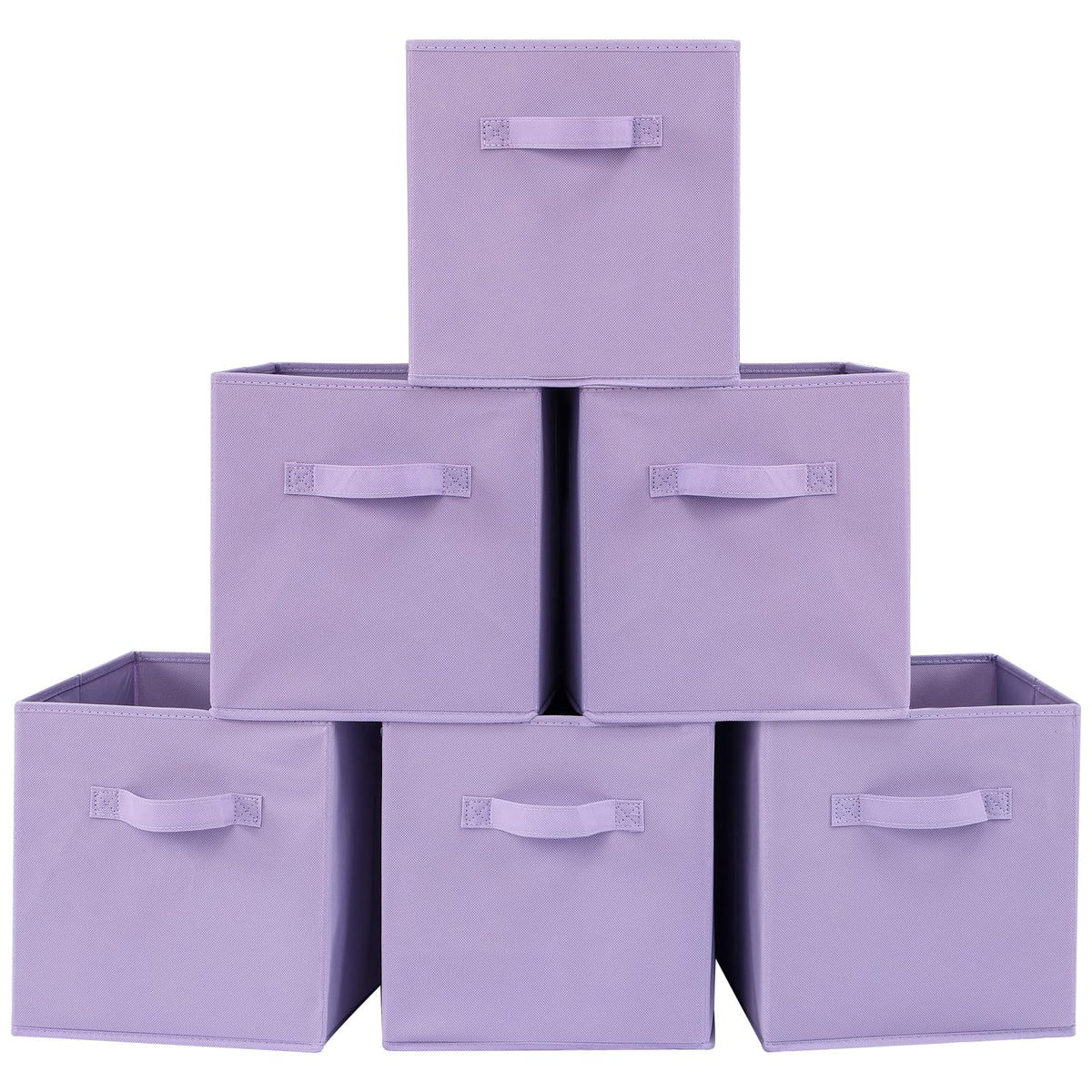Fabric Storage Bins 6 Pack Fun Colored Durable Storage Cubes with Handles Foldable Cube Baskets for Home (6 Count)