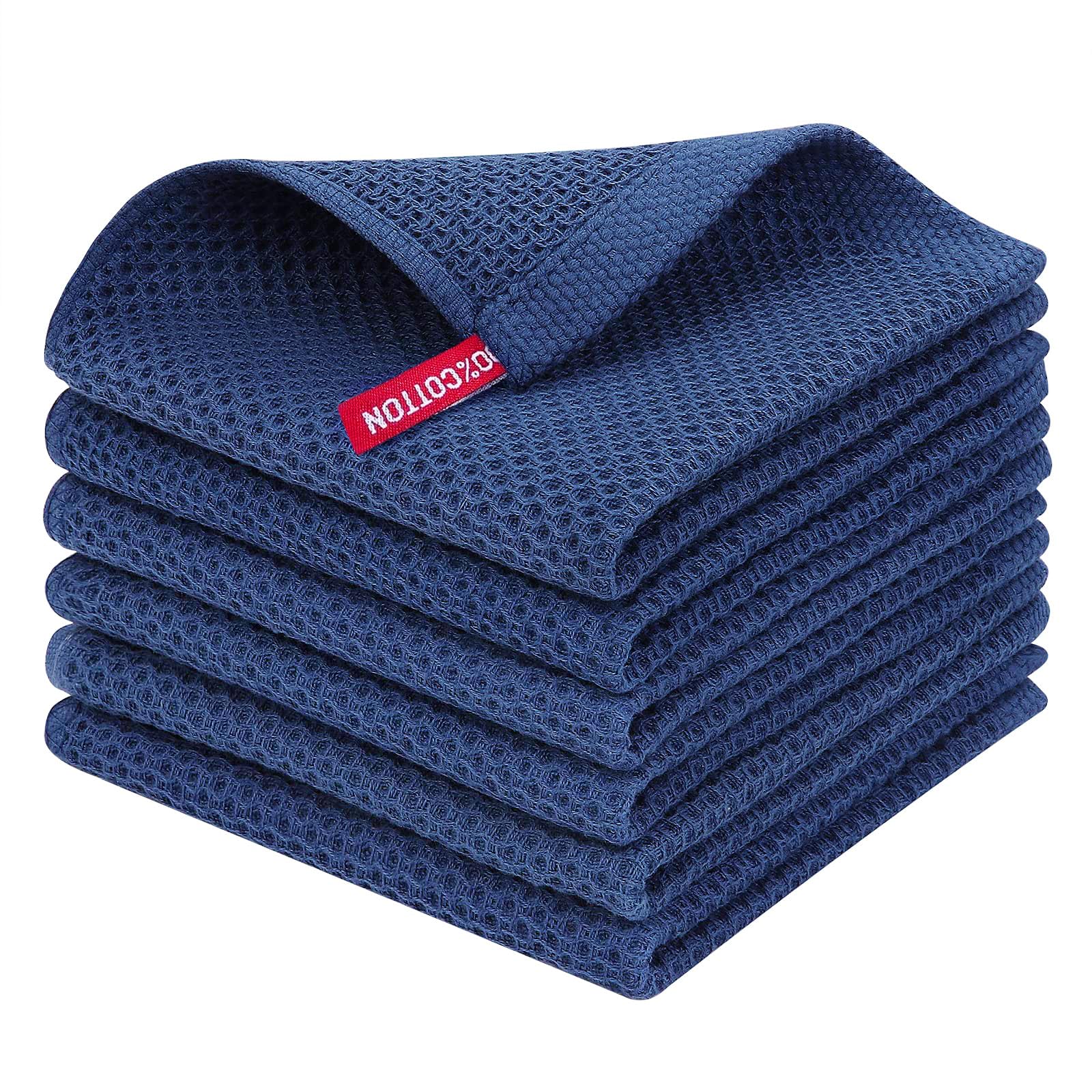 100% Cotton Waffle Weave Kitchen Dish Cloths 6 (6 Count)