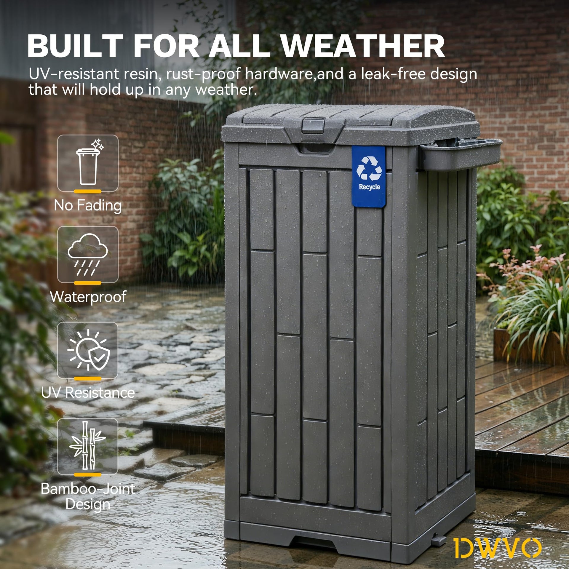 38 Gallon Outdoor Trash Can