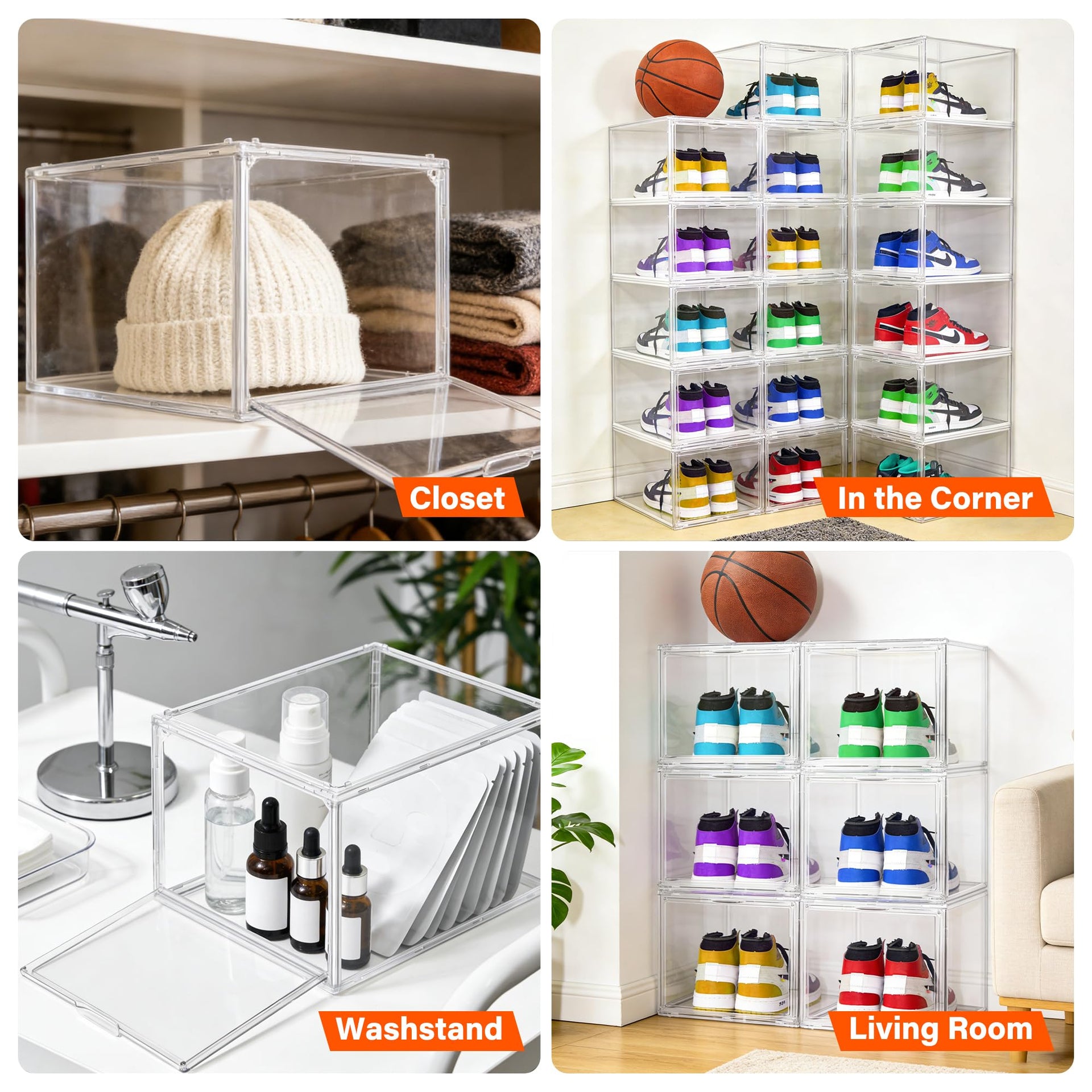 1 Pack Clear Acrylic Sneaker Boxes for Sneakers & High Tops