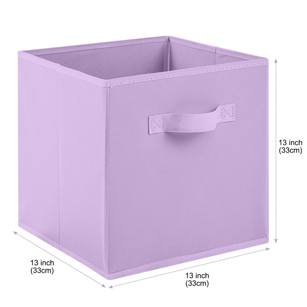 13x13x13 Inch Fabric Storage Bins 6 Pack Fun Colored Durable Storage Cubes with Handles Foldable Cube Baskets for Home (6 Count)