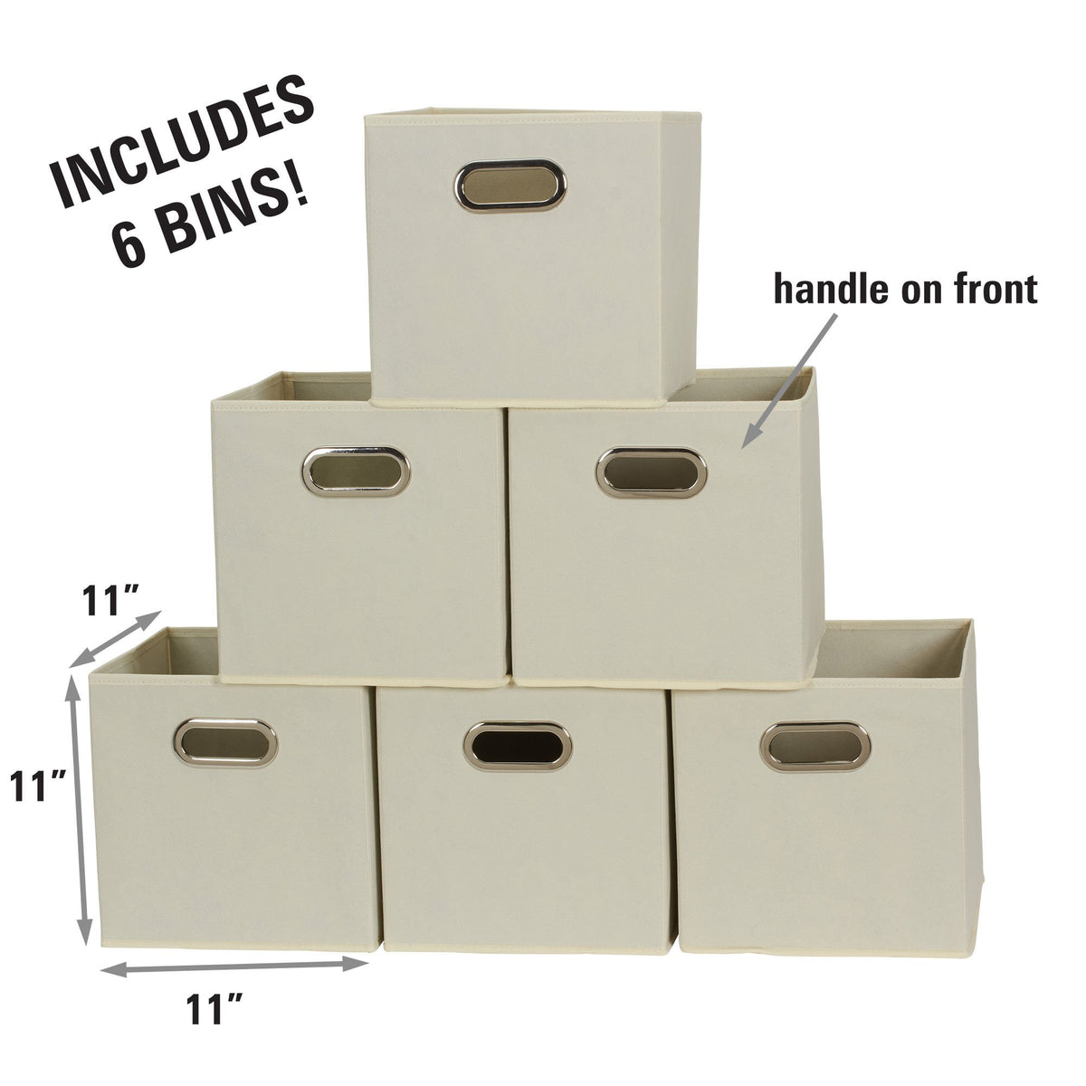 Fabric Storage Bins 6 Piece Set (6 Count)
