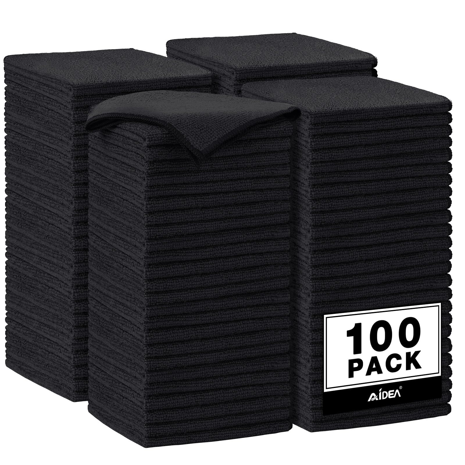 Microfiber Cleaning Cloth Black 100PK (100 Count)