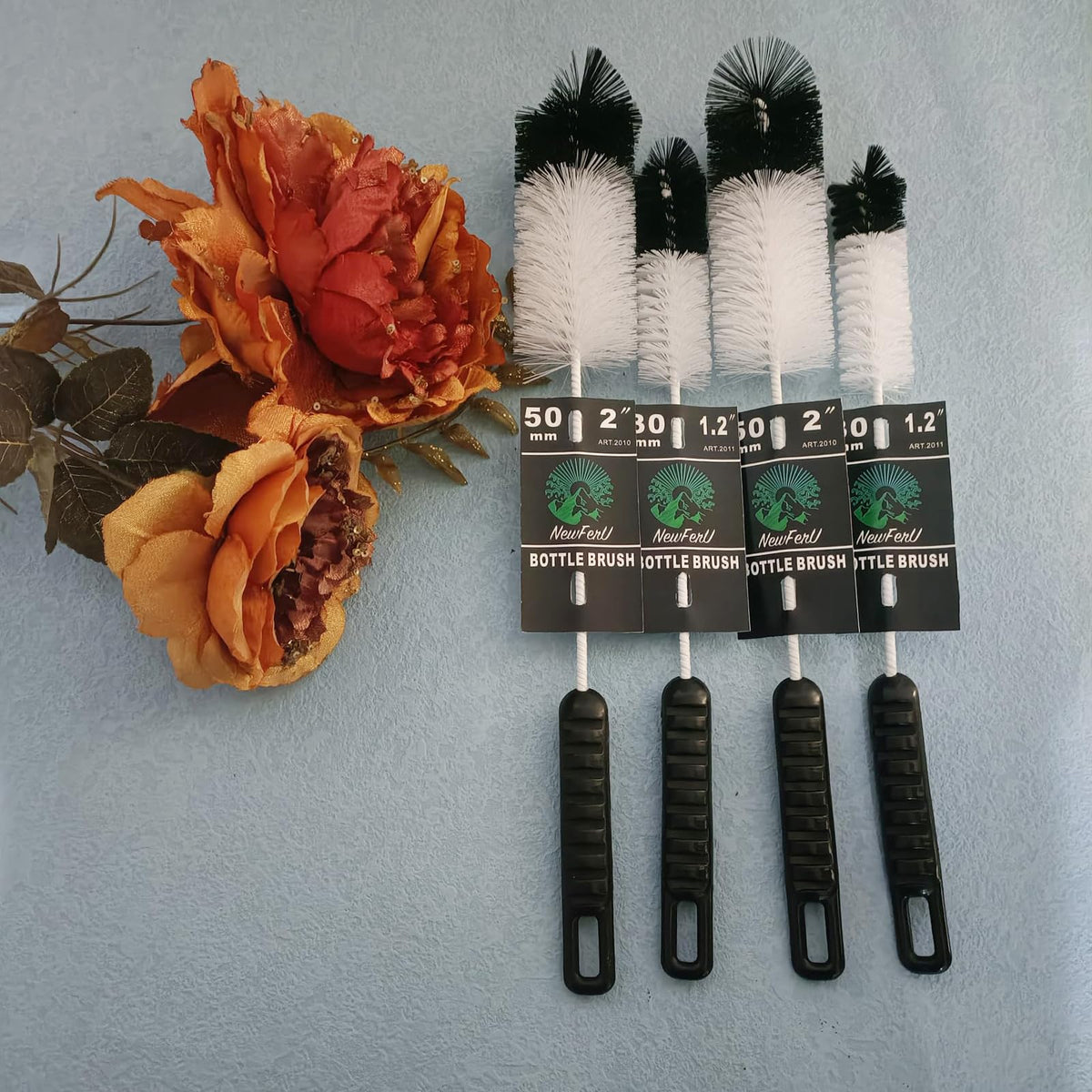 Bottle Brushes Thin Long Handle X 4 (4 Count) - ModHome Supplies