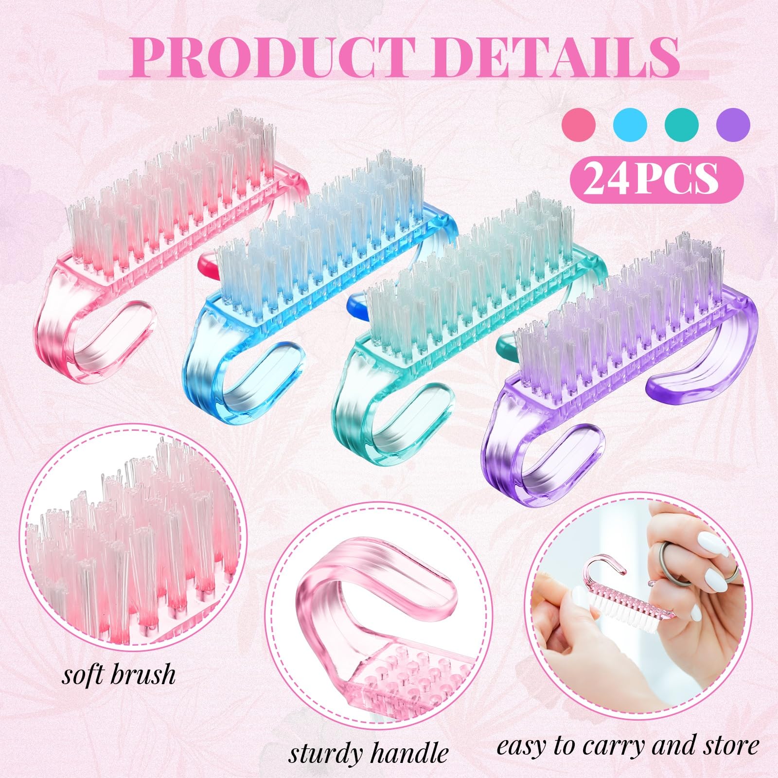 48 Pcs Nail Brushes for Cleaning (48 Count)