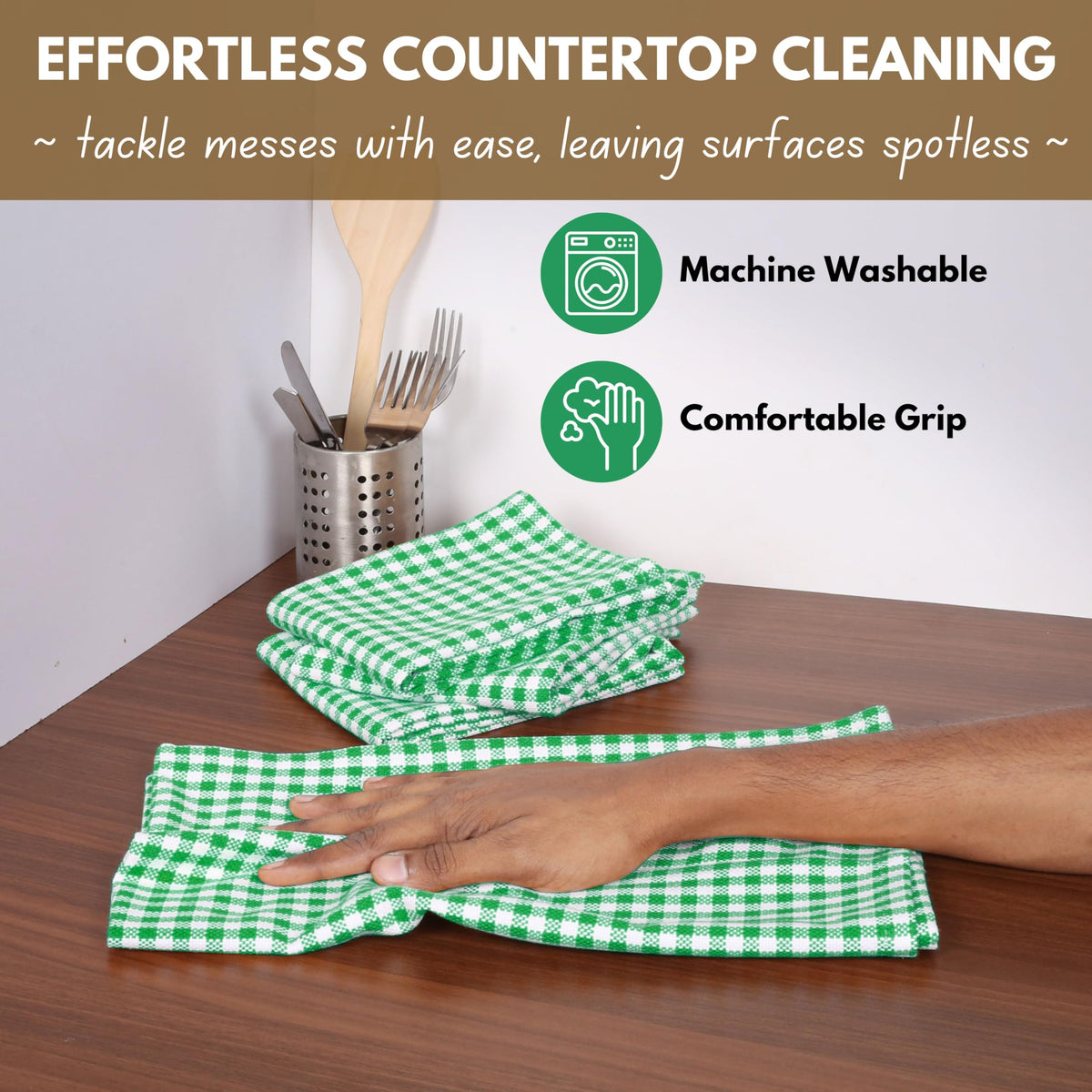6 Pack Kitchen Towel with Hanging Loop 16x26 inches (6 Count)