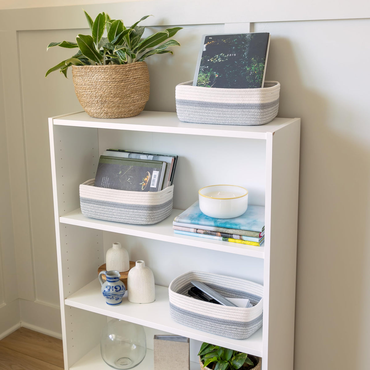 11.8"x8"x4.5” Storage Baskets for Shelves 3 Pack (3 Count)
